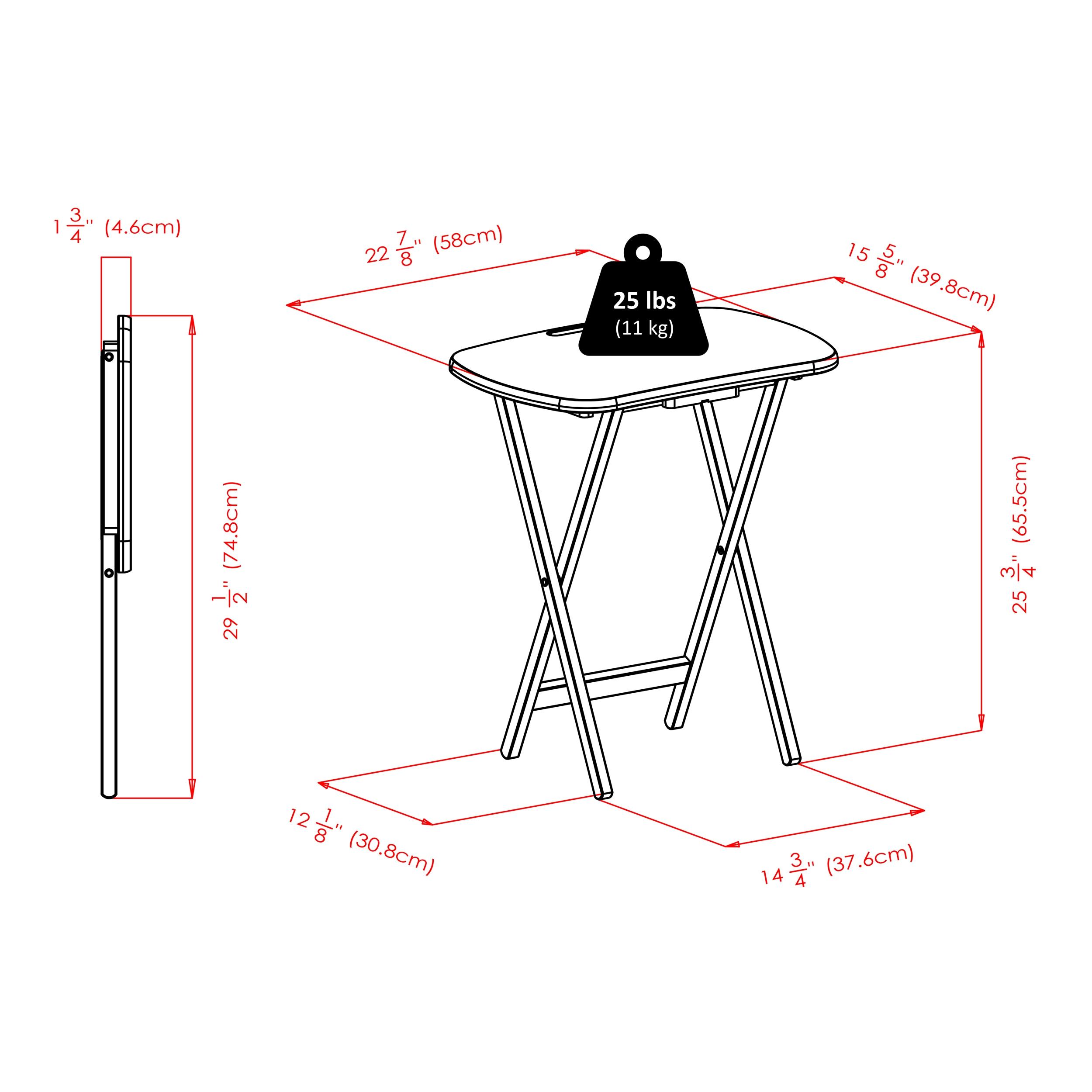 5pc Lucca TV Set Walnut Finish - Winsome: Portable Folding Tables, MDF Top, Wood Legs, Stand Included