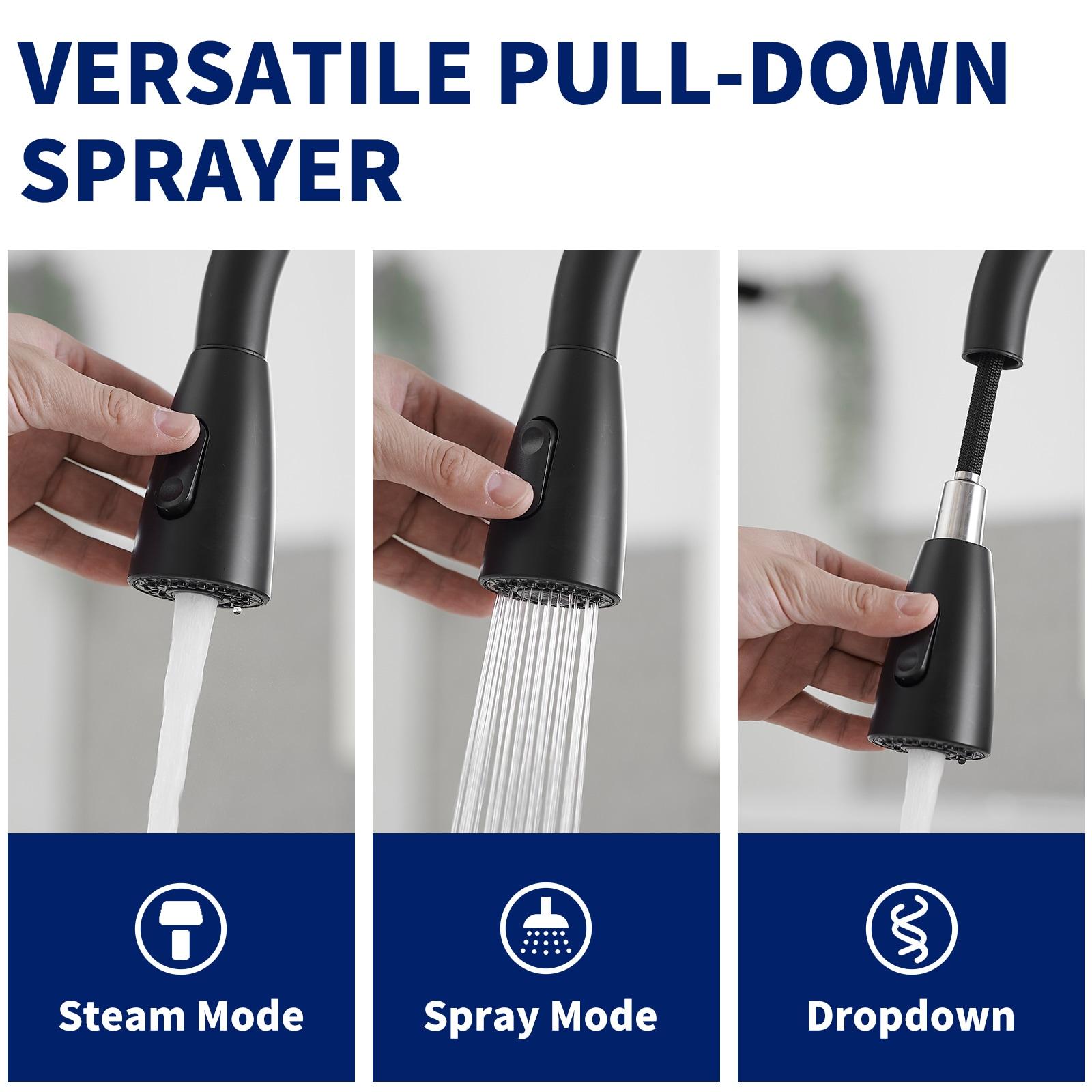 Single handle pull down sprayer kitchen faucet commercial kitchen sink faucet