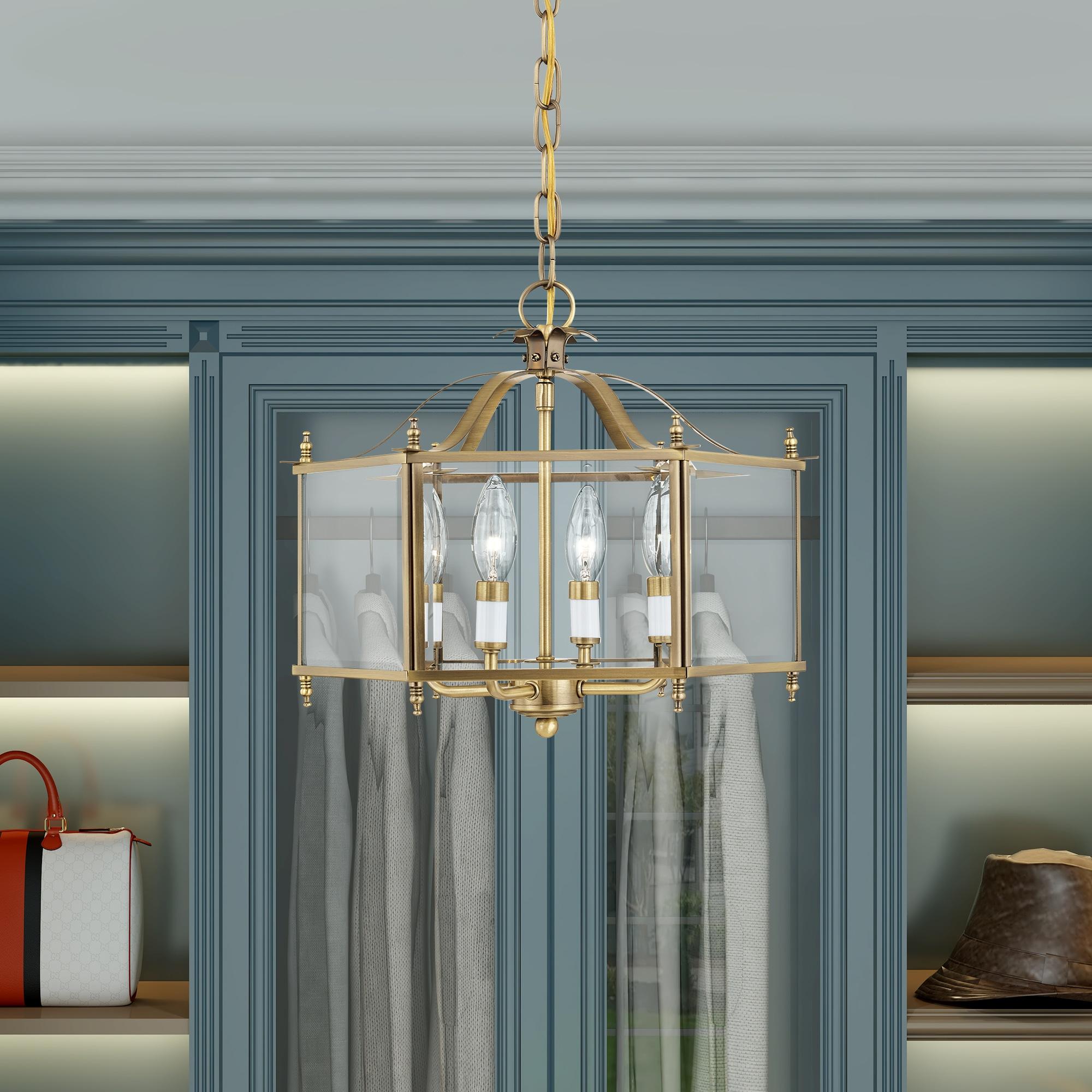 Livex Lighting Livingston 4 - Light Pendant in  Antique Brass