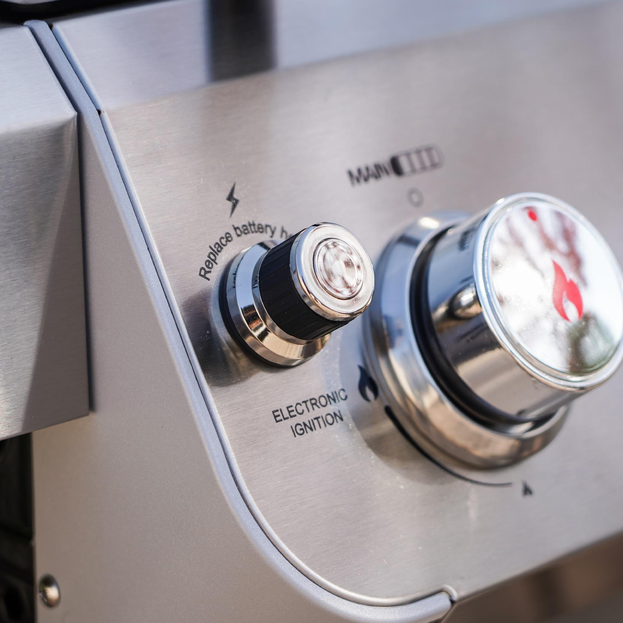 Monument Grills Mesa 415BZ,4-Burner Liquid Propane Infrared Gas Grill with Side Burner and Cabinet, 62,000 BTU – Perfect for Family BBQs