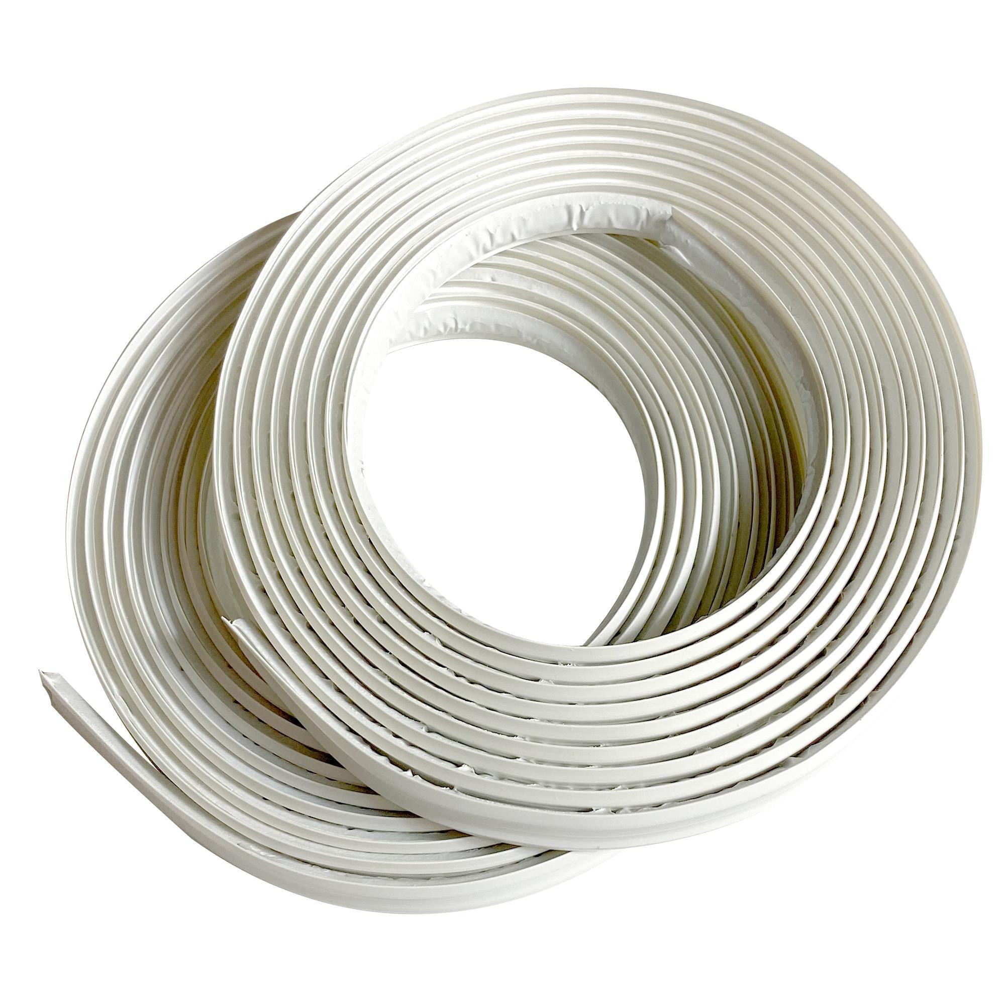 1/2 in. x 10 ft. White PVC Inside Corner Self-adhesive Flexible Caulk and Trim Molding (2-Pack)