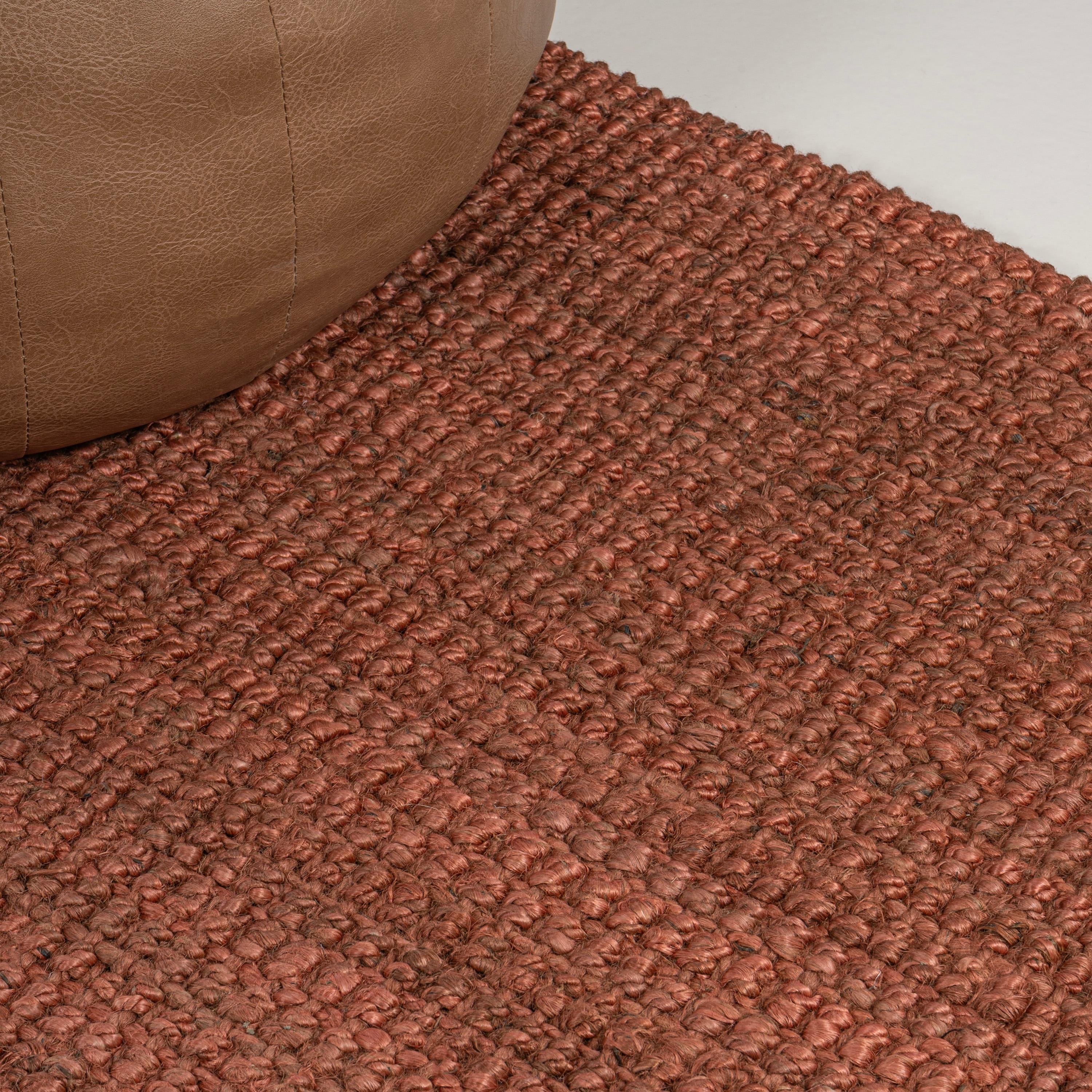 Pata Hand Woven Chunky Jute Terracotta 4 ft. x 6 ft. Area Rug - JONATHAN Y