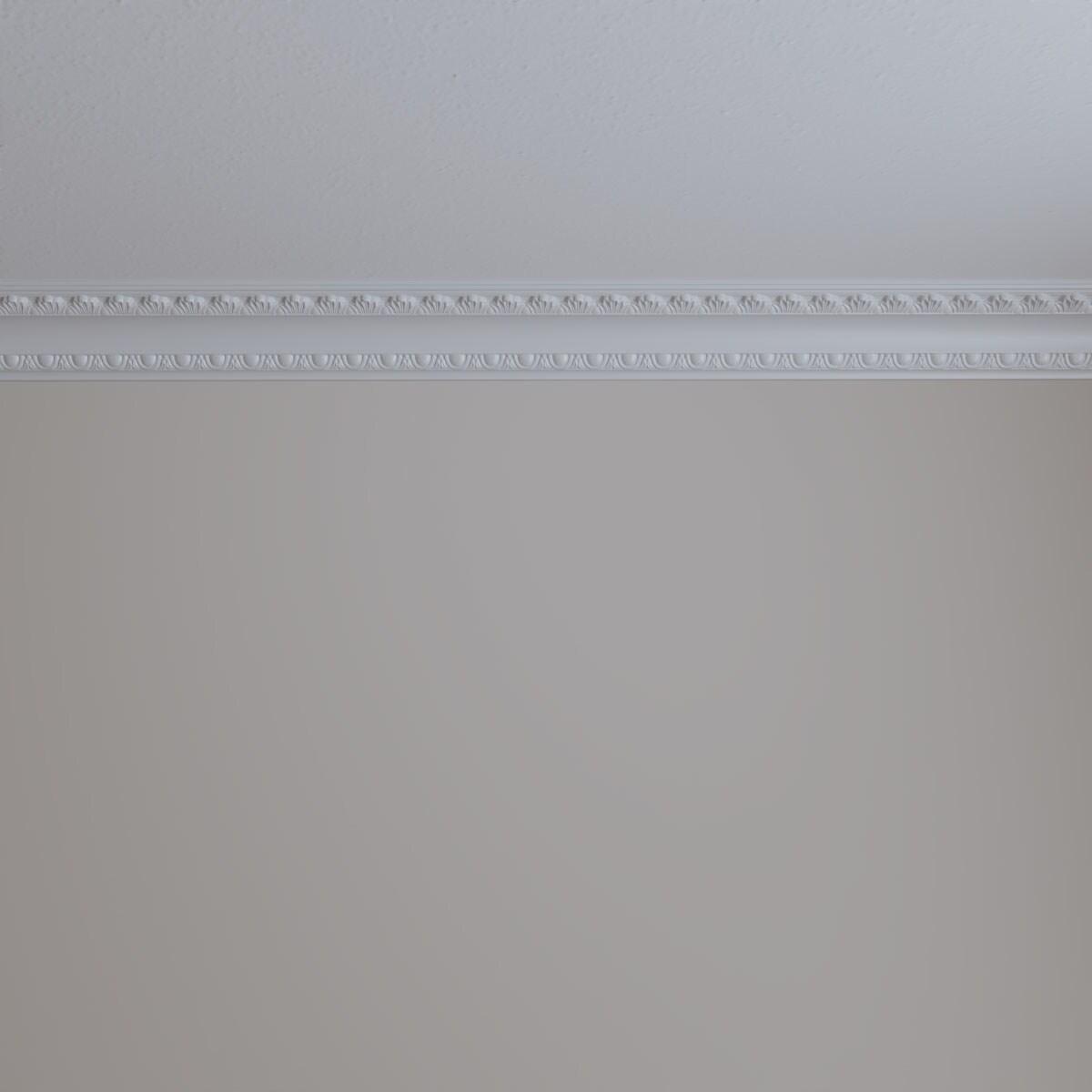 Ekena Millwork 3"H x 2 3/4"P x 4 1/8"F x 94 1/2"L, (1 3/8" Repeat), Egg and Dart Crown Moulding