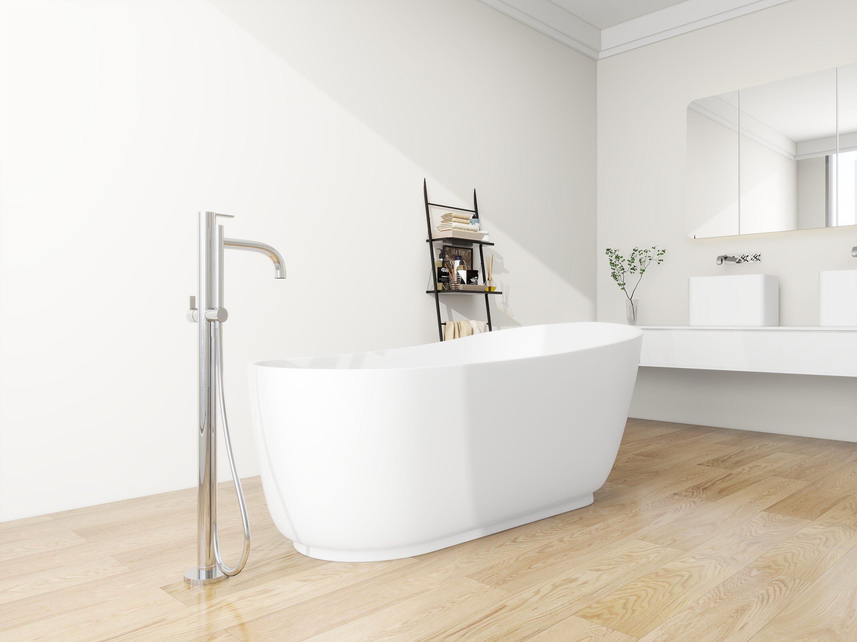 59'' x 30'' Freestanding Soaking Solid Surface Bathtub