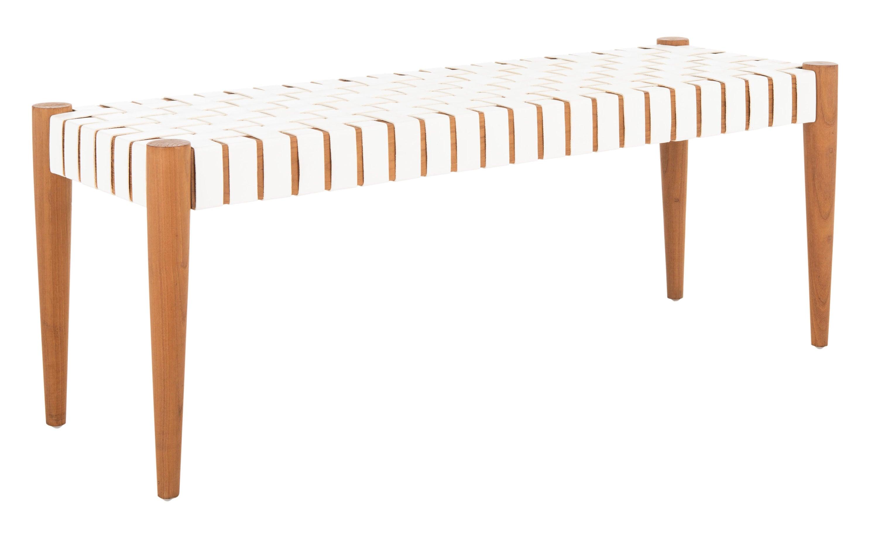 Orin 47" Woven Leather Bench