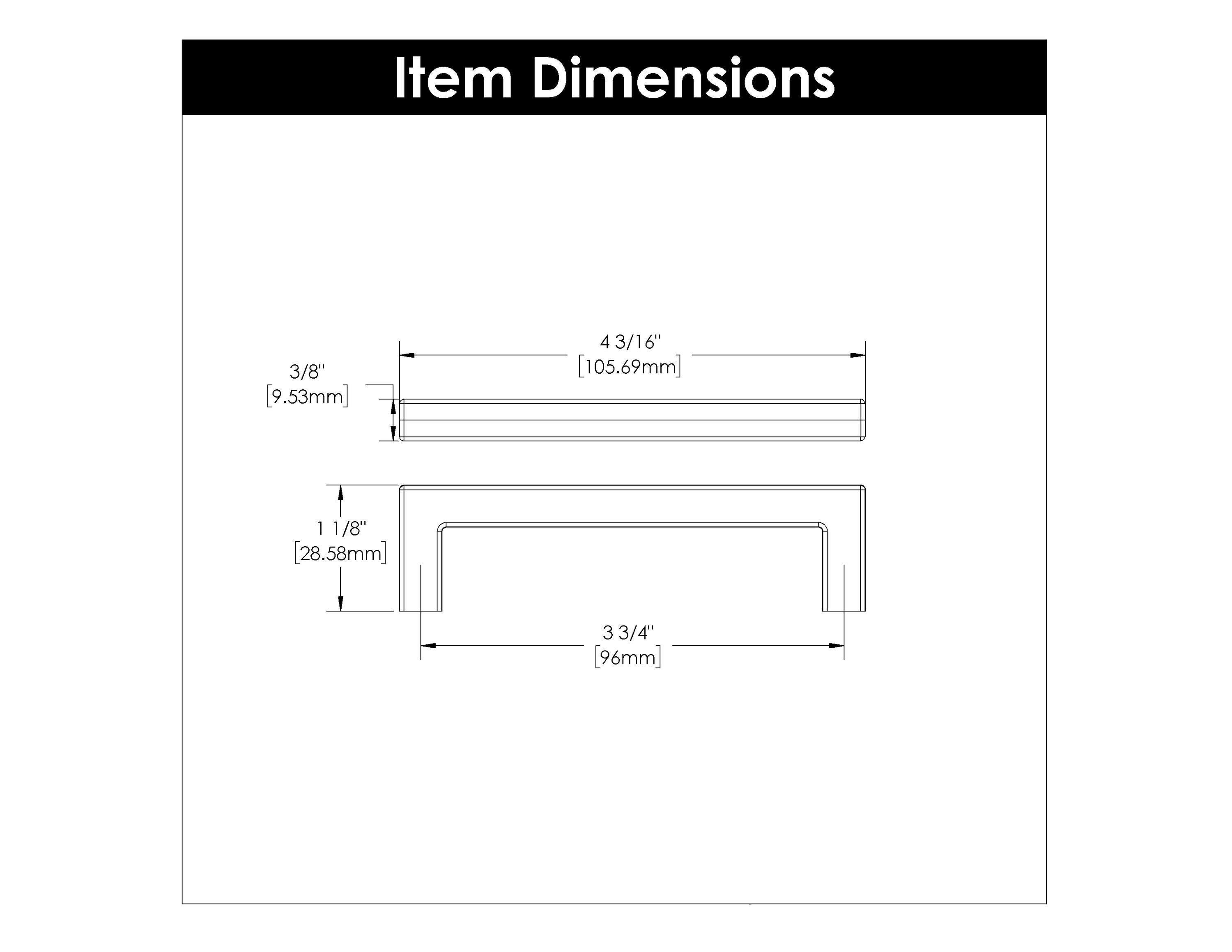 Skylight Kitchen Cabinet Handles, Solid Core Drawer Pulls for Cabinet Doors, 3-3/4" (96mm)