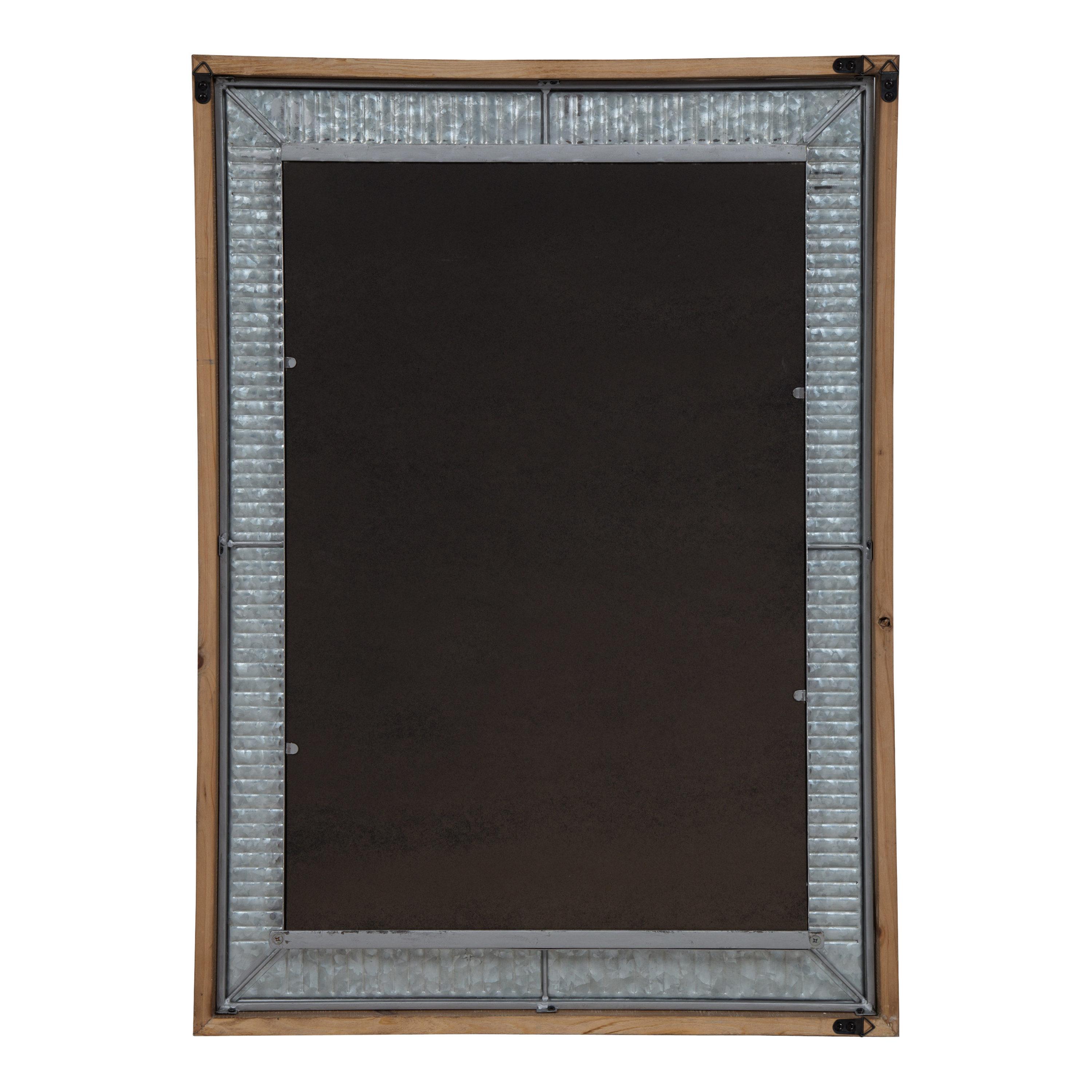 Kate and Laurel Deely Farmhouse Wood and Metal Wall Mirror, Rustic Brown