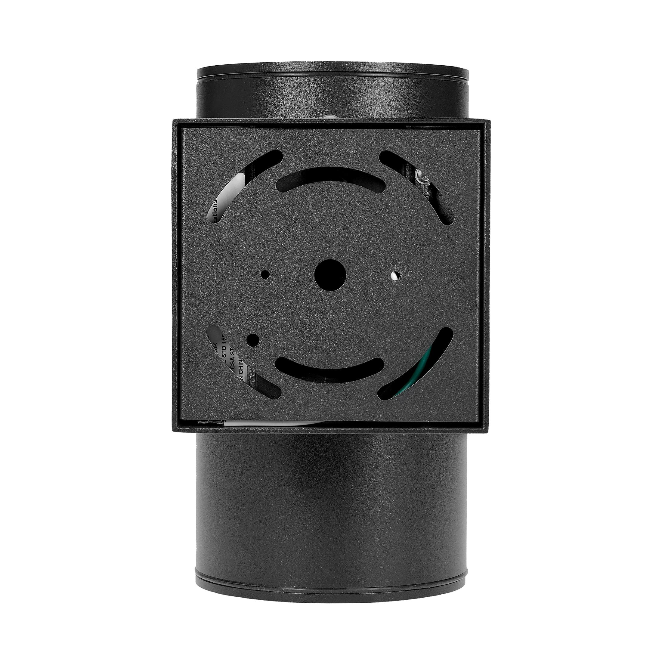 Maxxima Cylinder LED Outdoor Wall Light, Modern Wall Wash, 12 Watt, 1050 Lumens, 5 CCT 2700K/3000K/3500K/4000K/5000K, Dusk to Dawn Photocell Sensor, Exterior Garage, Patio, or Porch Lighting, Black