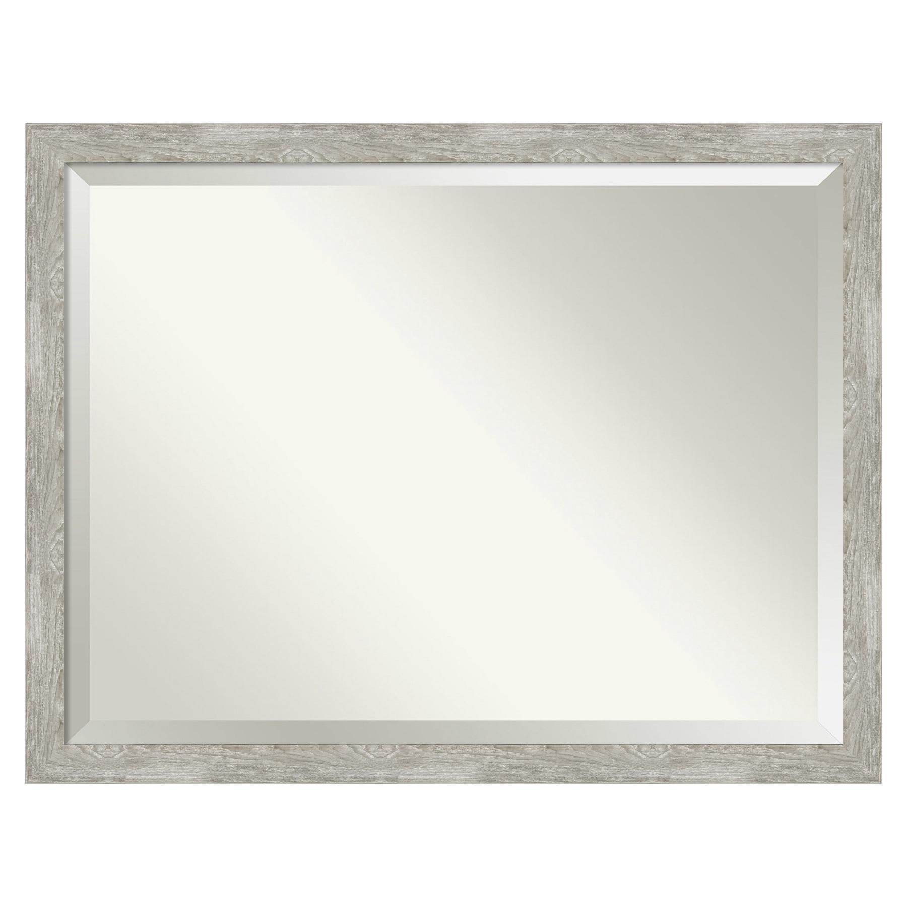 44" x 34" Dove Narrow Framed Wall Mirror Graywash - Amanti Art: Modern Beveled, Entryway Decor, No Assembly Required