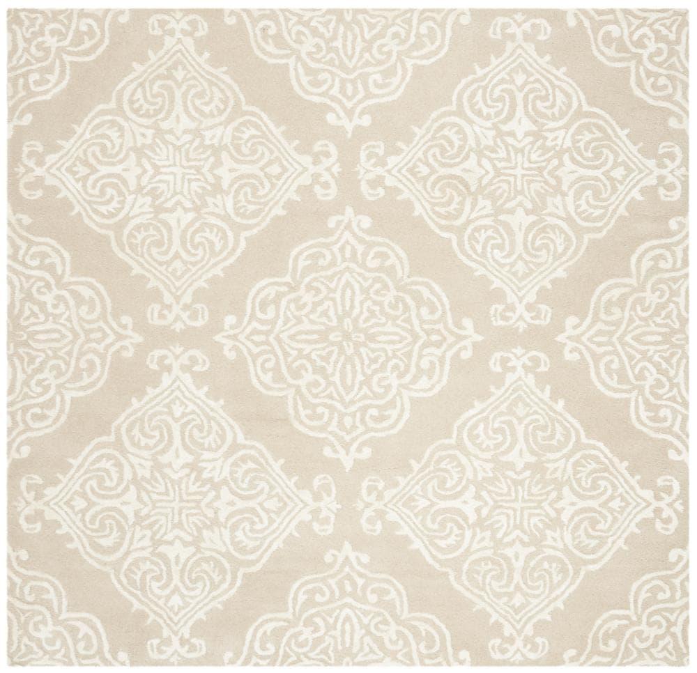 Glamour GLM568 Hand Tufted Indoor Area Rug - Beige/Ivory - 6'x6' - Safavieh
