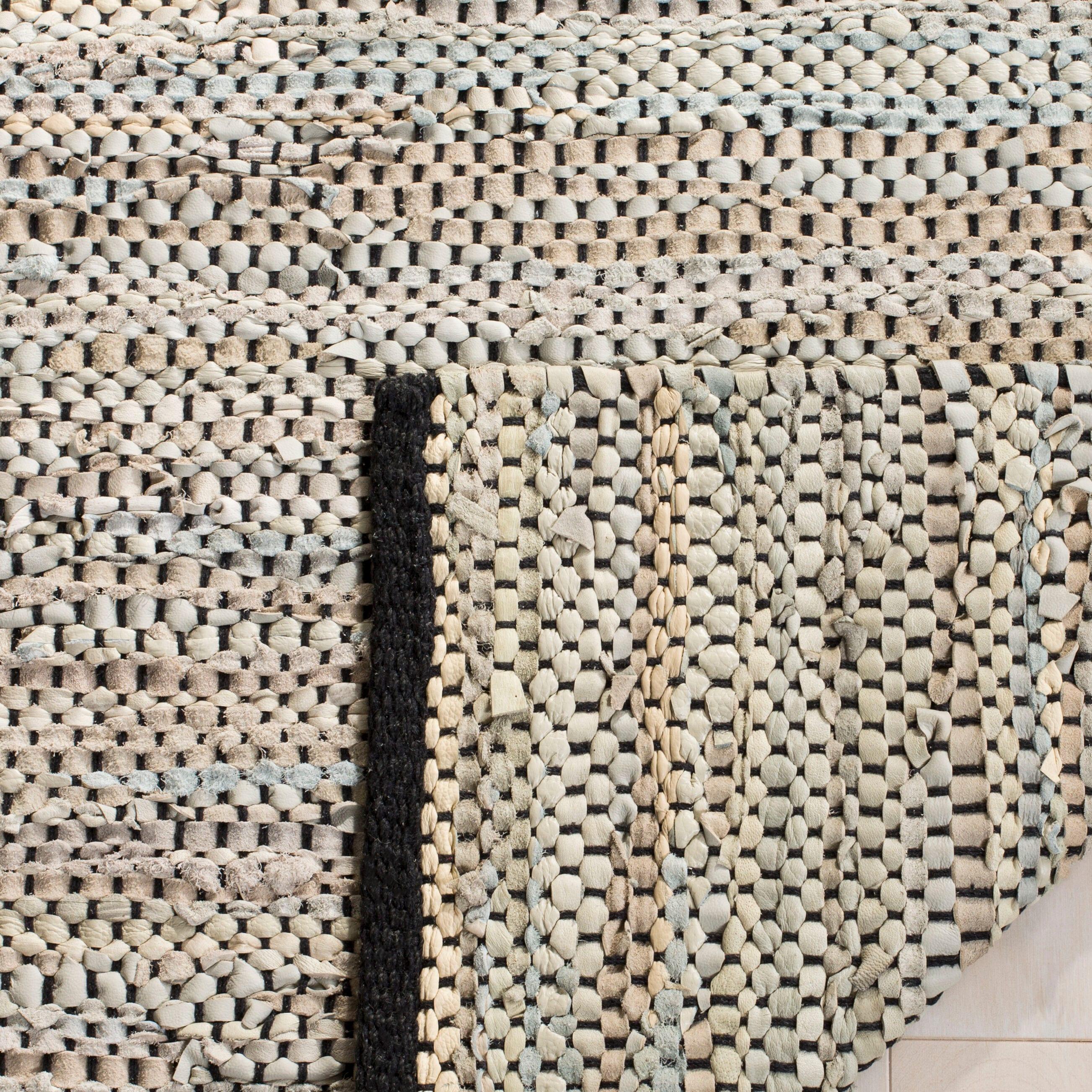 Vintage Leather VTL104 Hand Woven Indoor Area Rug - Beige - 5'x8' - Safavieh
