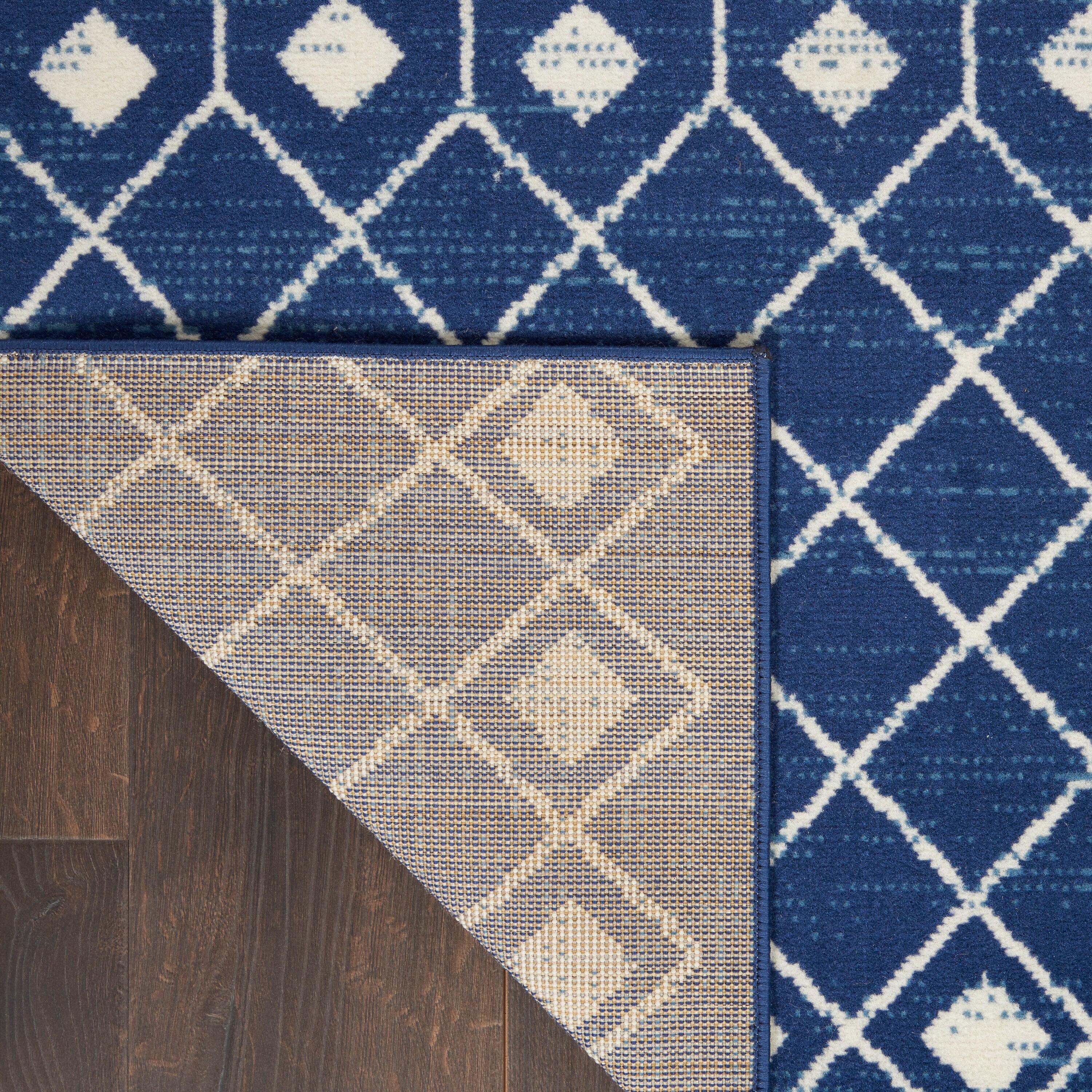 Nourison Grafix GRF37 Navy/White Indoor Area Rug - 5'3 x 7'3