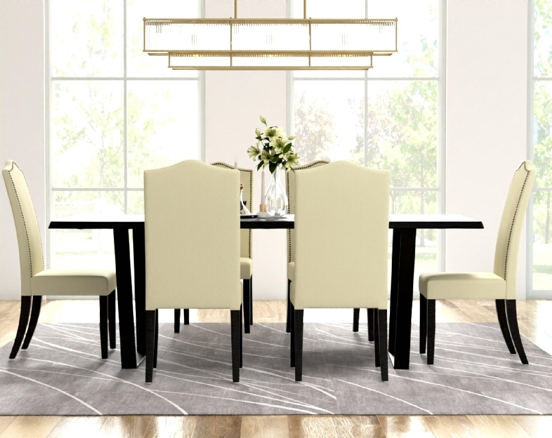 Carolina Cottage 1817-ESLN Romero Parson Chair - Espresso with Linen - 22.5 x 41.5 x 18.5 in.