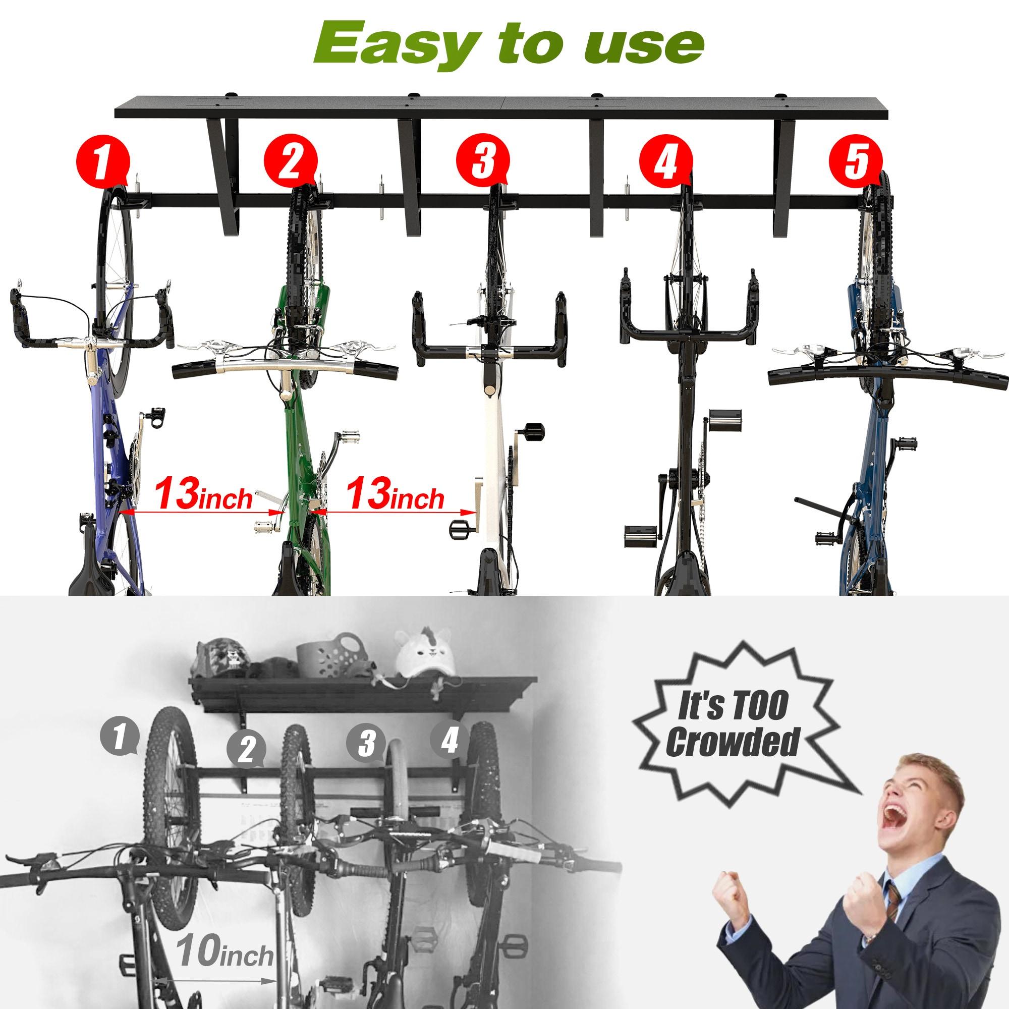 Bike Storage Rack with Shelf, Bike Wall Mount Garage Stand, Bike Hanger Storage Bicycles Hanger Hooks Bike Hooks for Garage Organizer