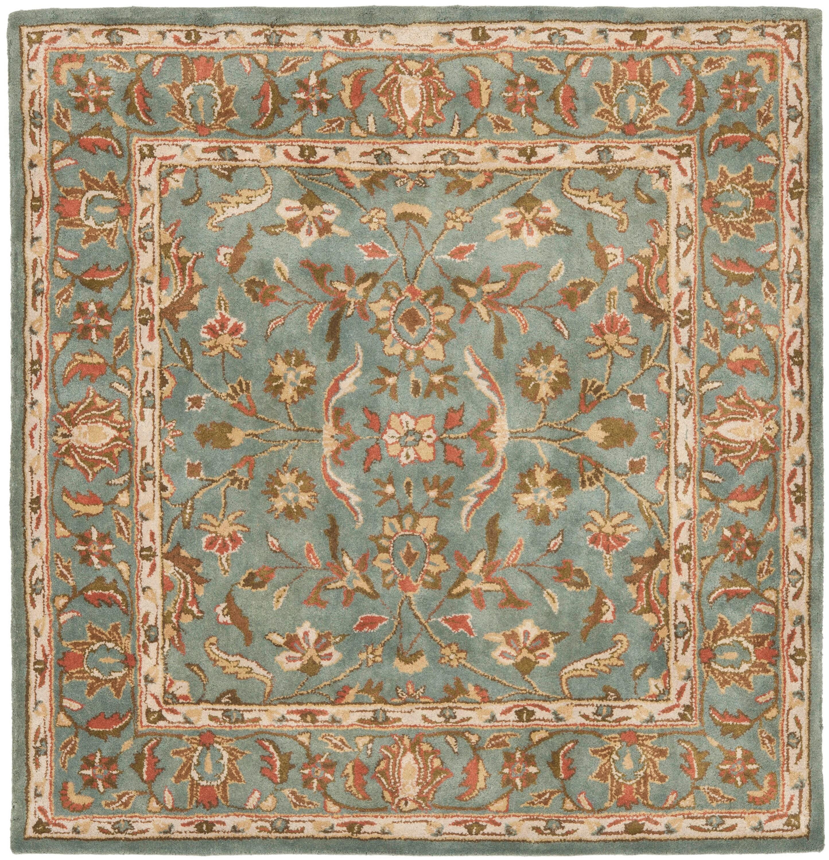 SAFAVIEH Heritage Leinster Traditional Wool Area Rug, Blue, 8' x 8' Square