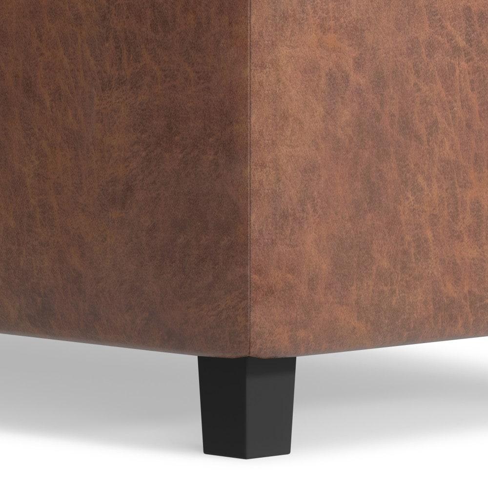 Simpli Home Cosmopolitan 34"W Upholstered Storage Ottoman with Tufted Design and Large Interior Storage