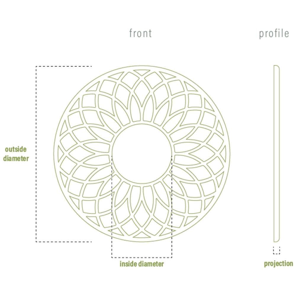 36"OD x 3"ID x 1 1/2"P Juniper Ceiling Medallion, Two Piece (Fits Canopies up to 7")