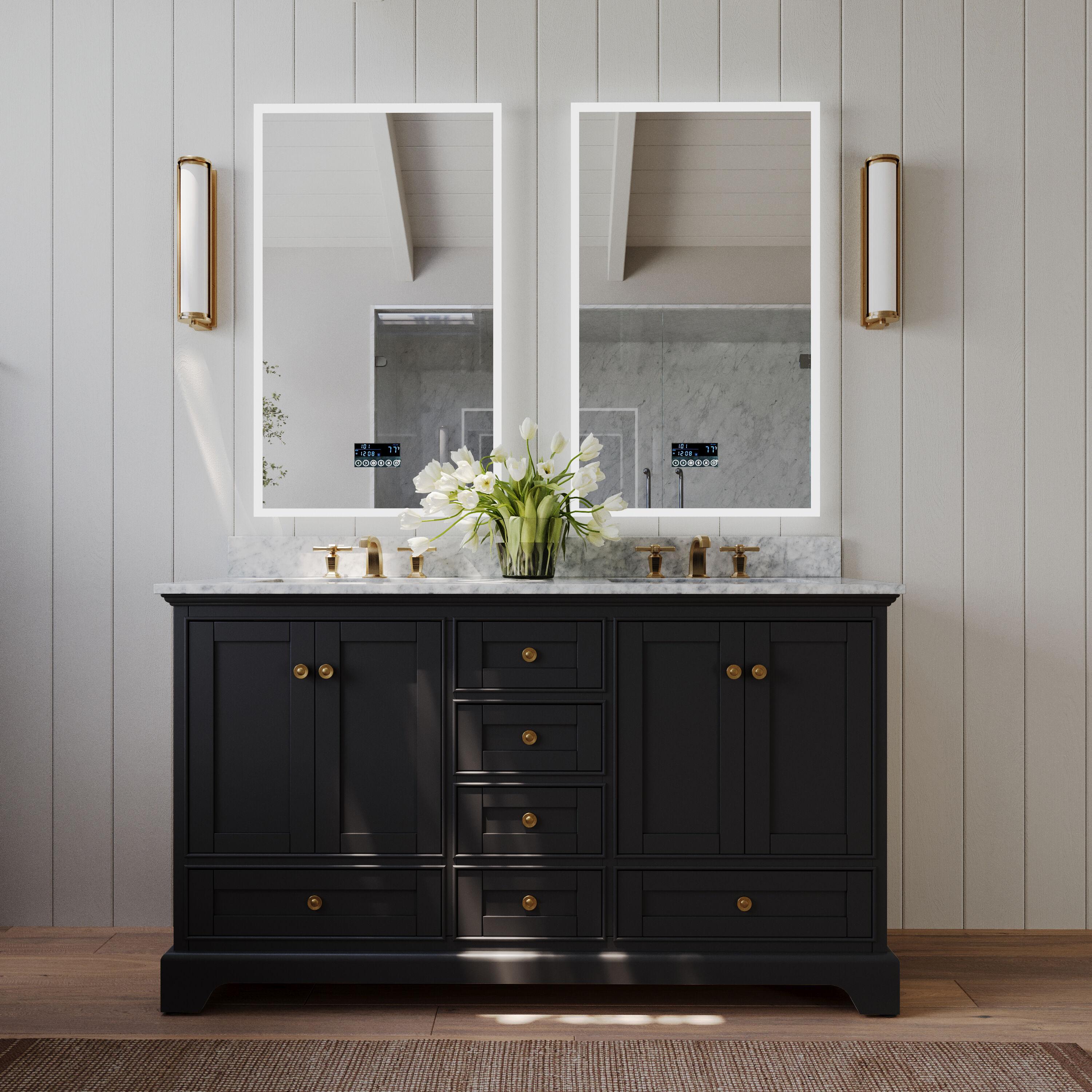 Varna 60'' Double Bathroom Vanity with Marble Top