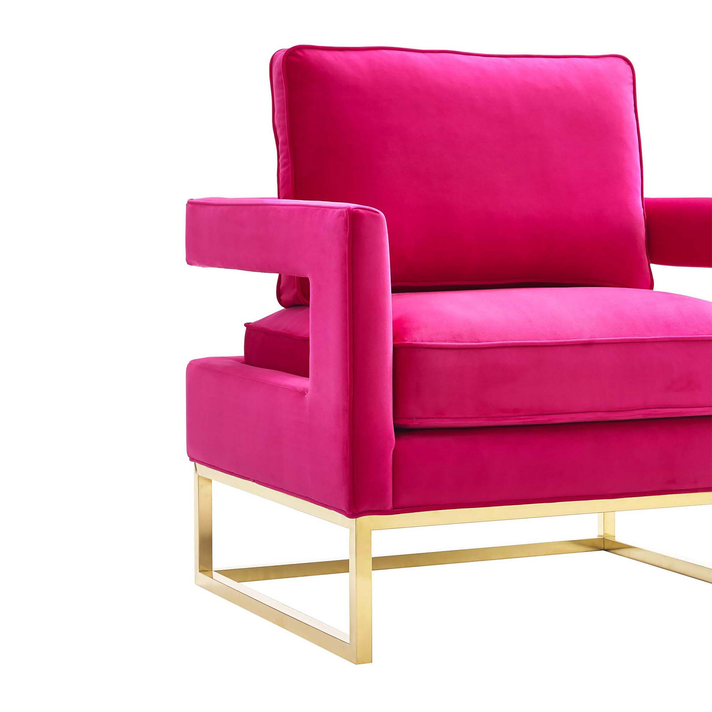 Avery Velvet Accent Chair Pink 33.5"W x 29"D x 35.5"H