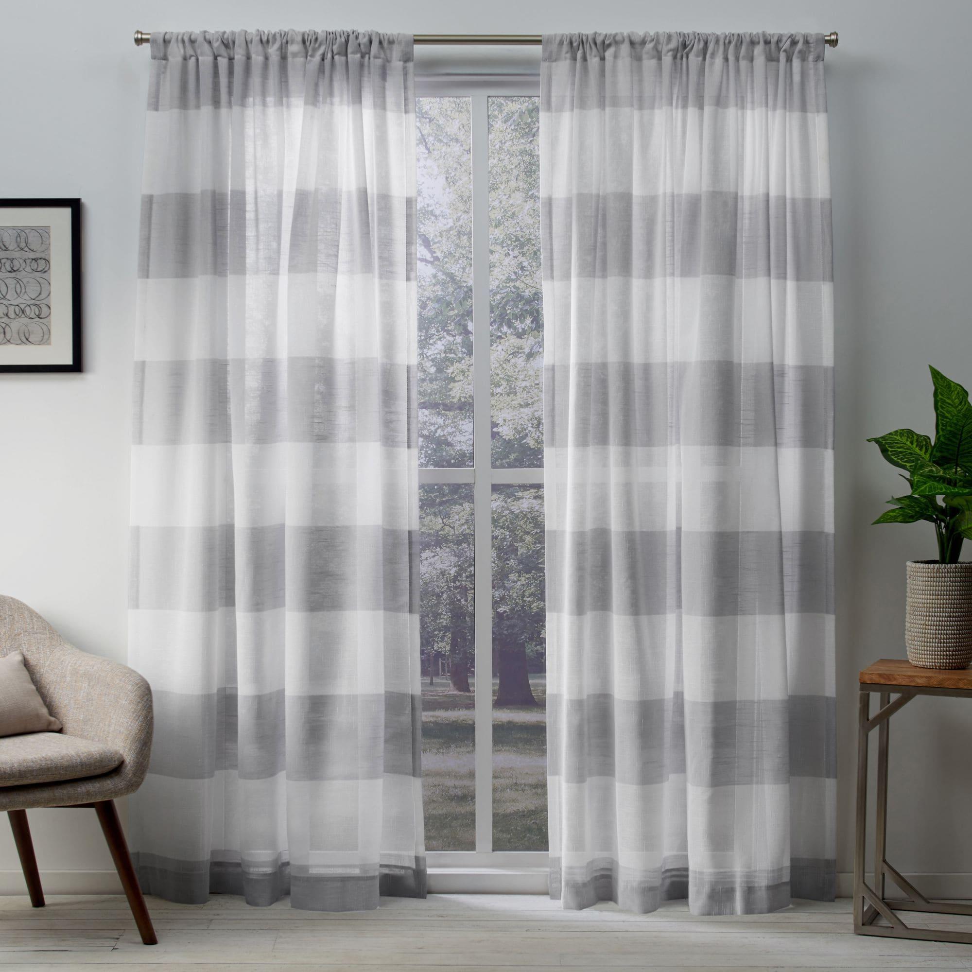 Set of 2 (108"x54") Darma Rod Pocket Window Curtain Panel Light Gray - Exclusive Home