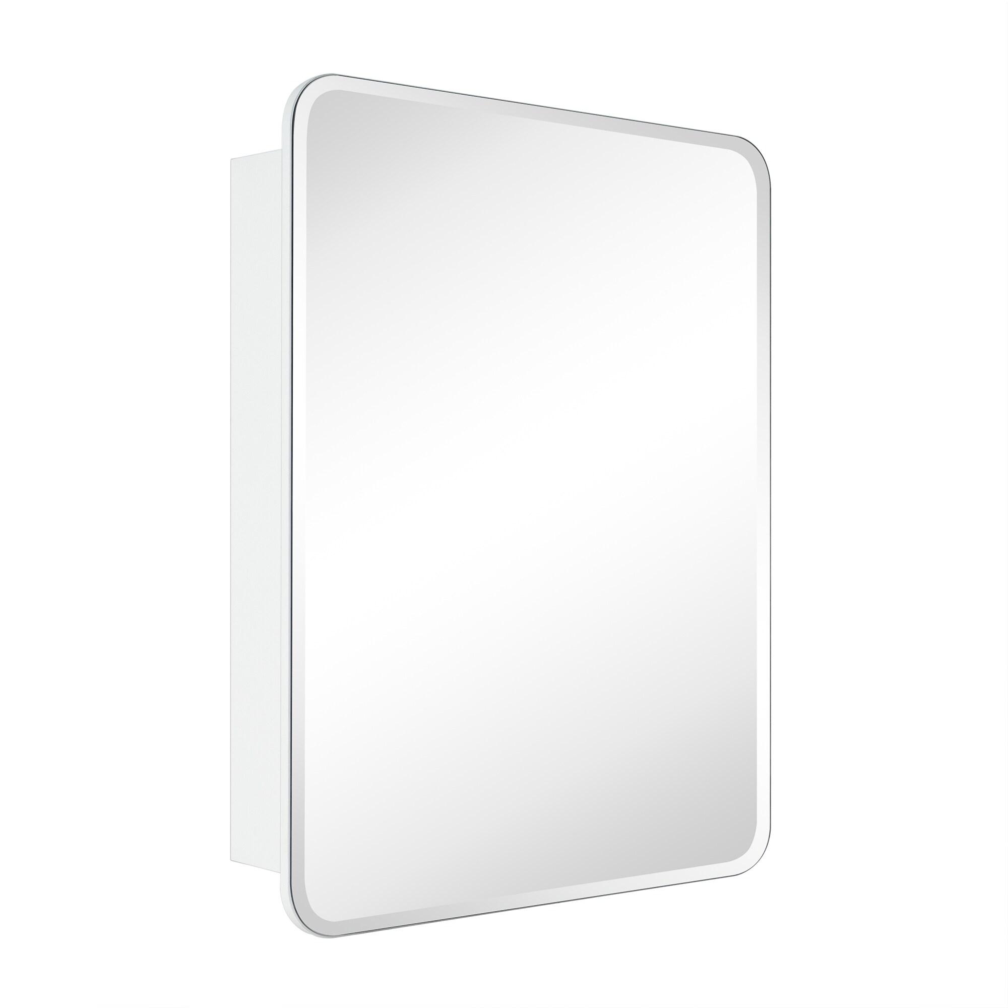 TEHOME 24 in. W x 30 in. H Rectangular Recess and Surface Mount Frameless Medicine Cabinet with Mirror