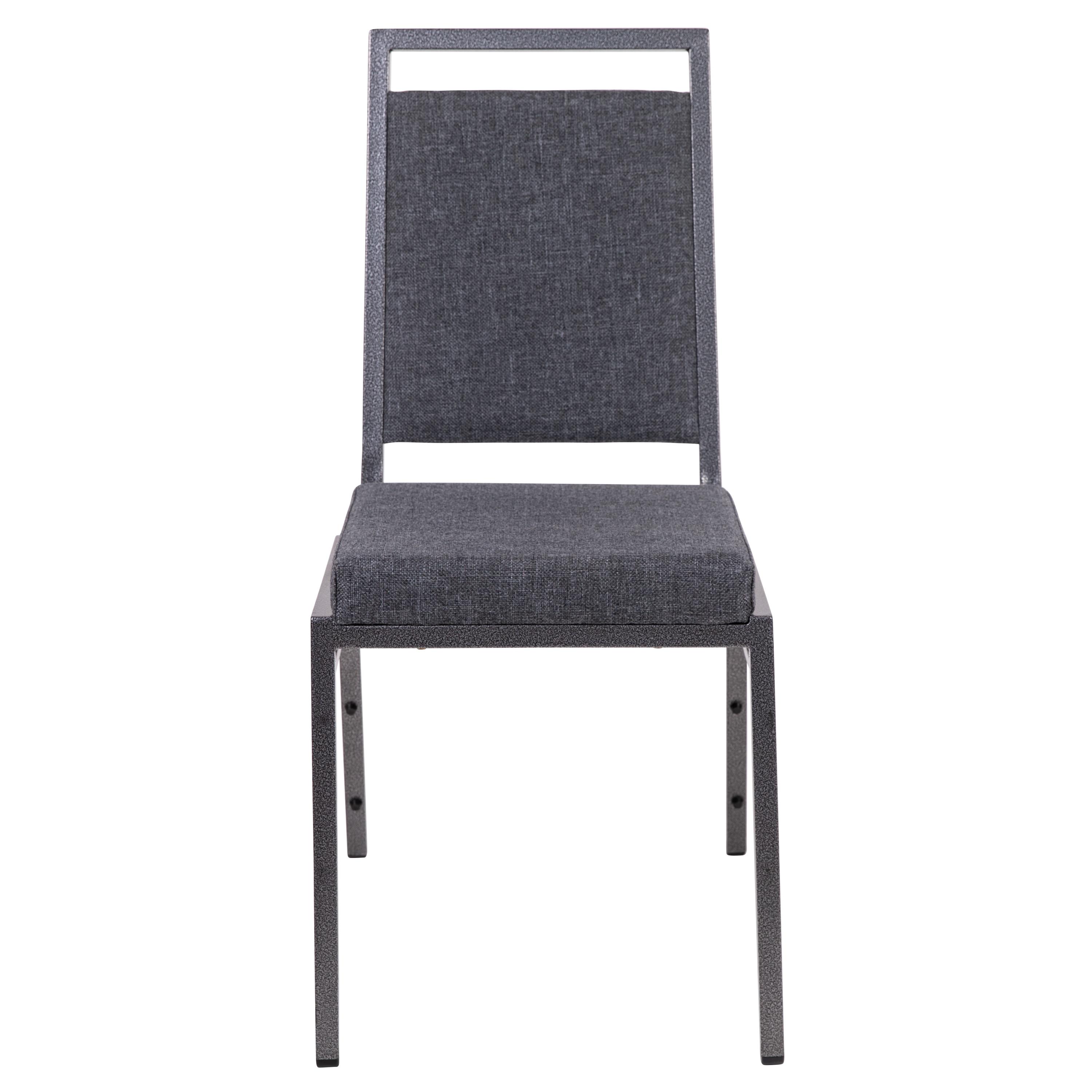 Columbus Square Back Stacking Banquet Chair with Silvervein Frame