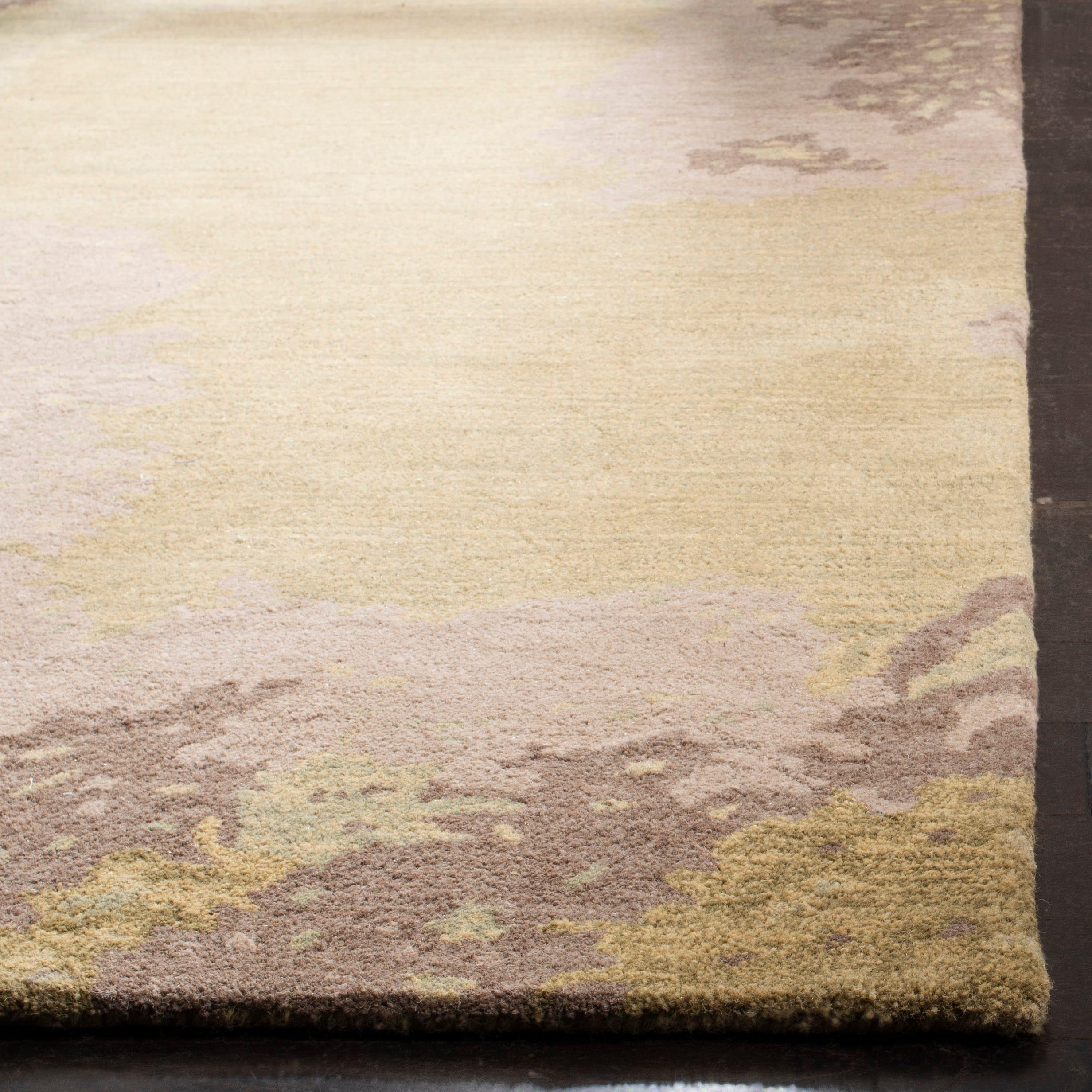 SAFAVIEH Soho Jeptha Abstract Wool Area Rug, Sage/Multi, 3'6" x 5'6"