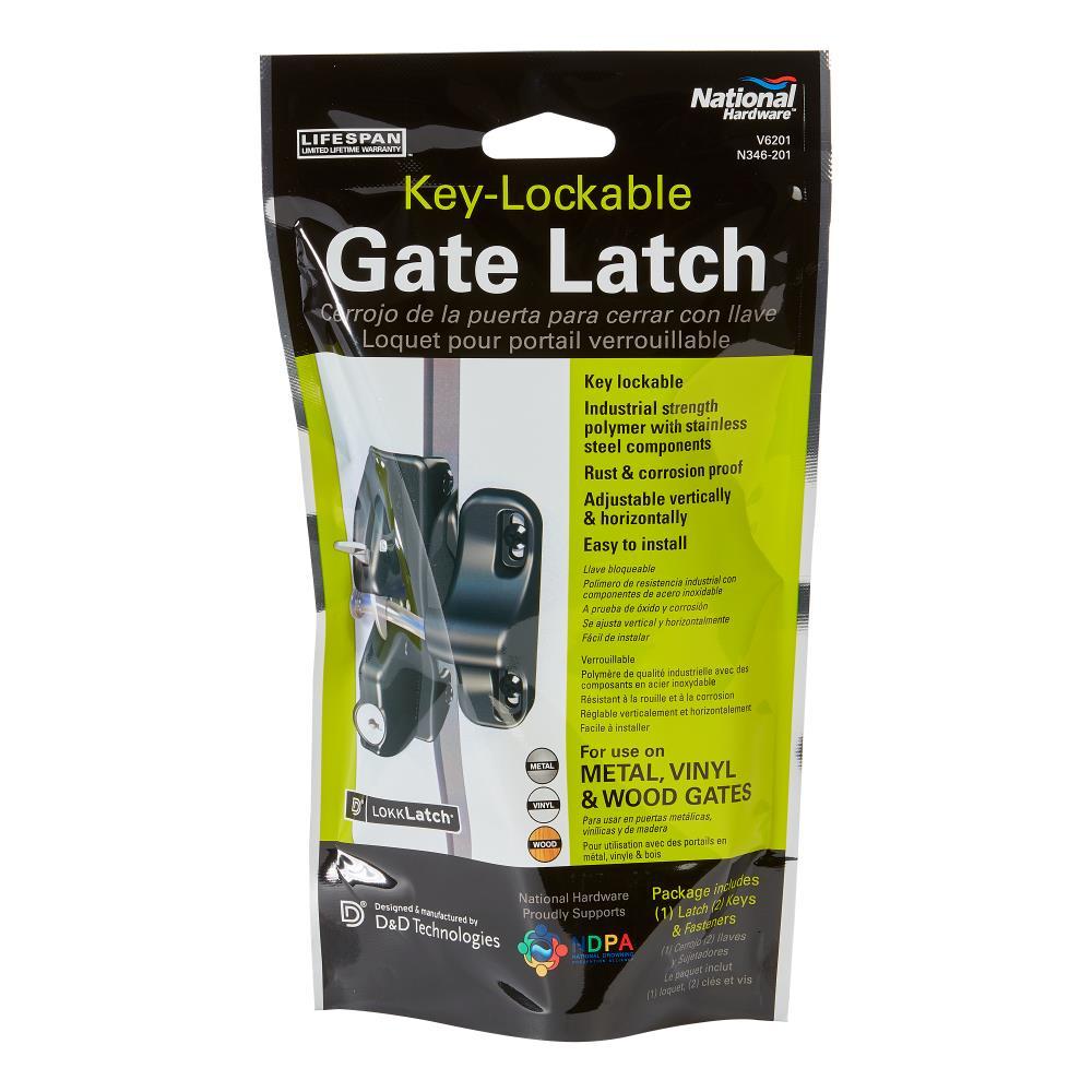 N346-201 Latch Gate Lockable, Black