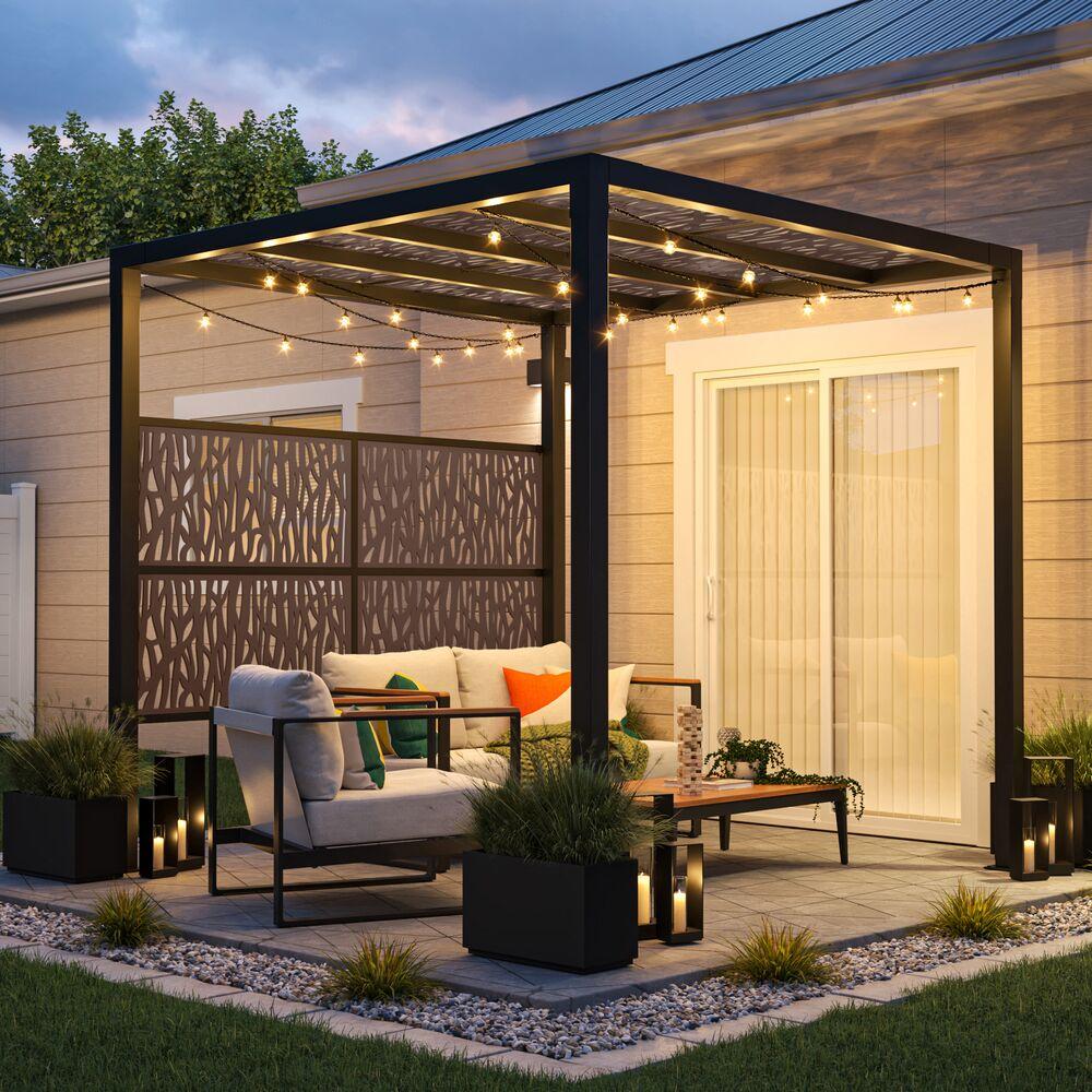 Barrette Outdoor Living 2 ft. x 4 ft. Sprig Umber Decorative Screen Panel