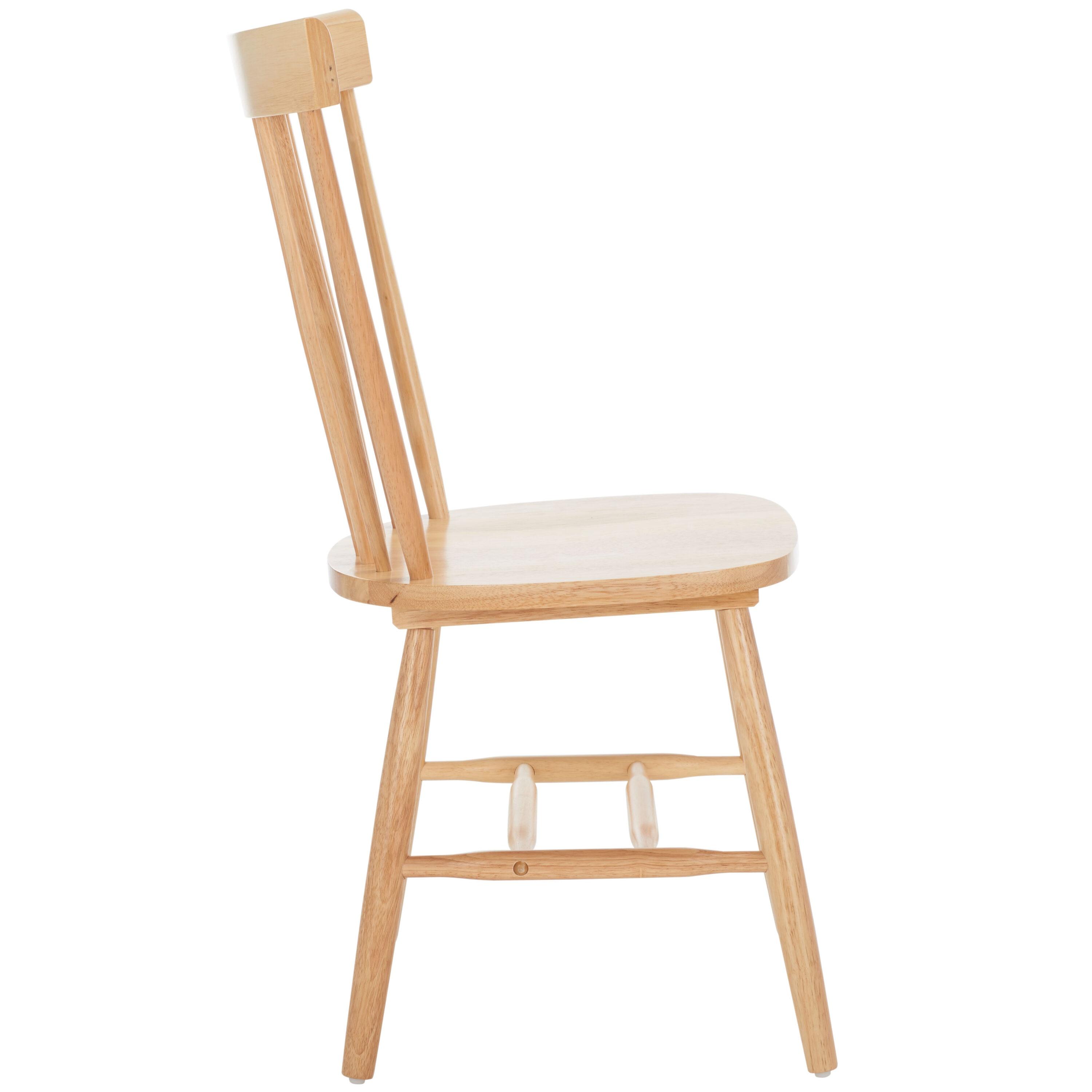 SAFAVIEH Parker Country Wood Solid Dining Parsons Chair, Natural (Set of 2)