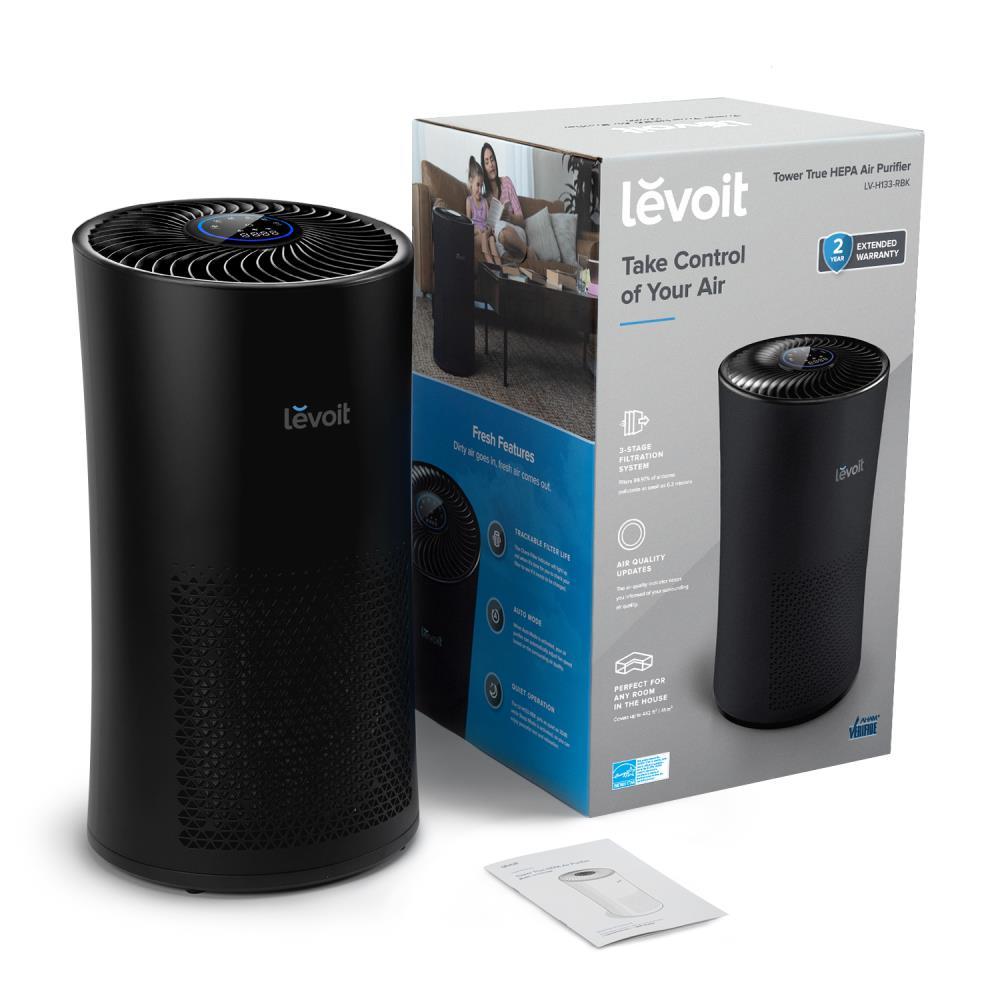 Levoit MetaAir Air Purifier Black: Energy Star, 4 Settings, 500-800 sq. ft., Captures Smoke & Allergens, Carbon Filter