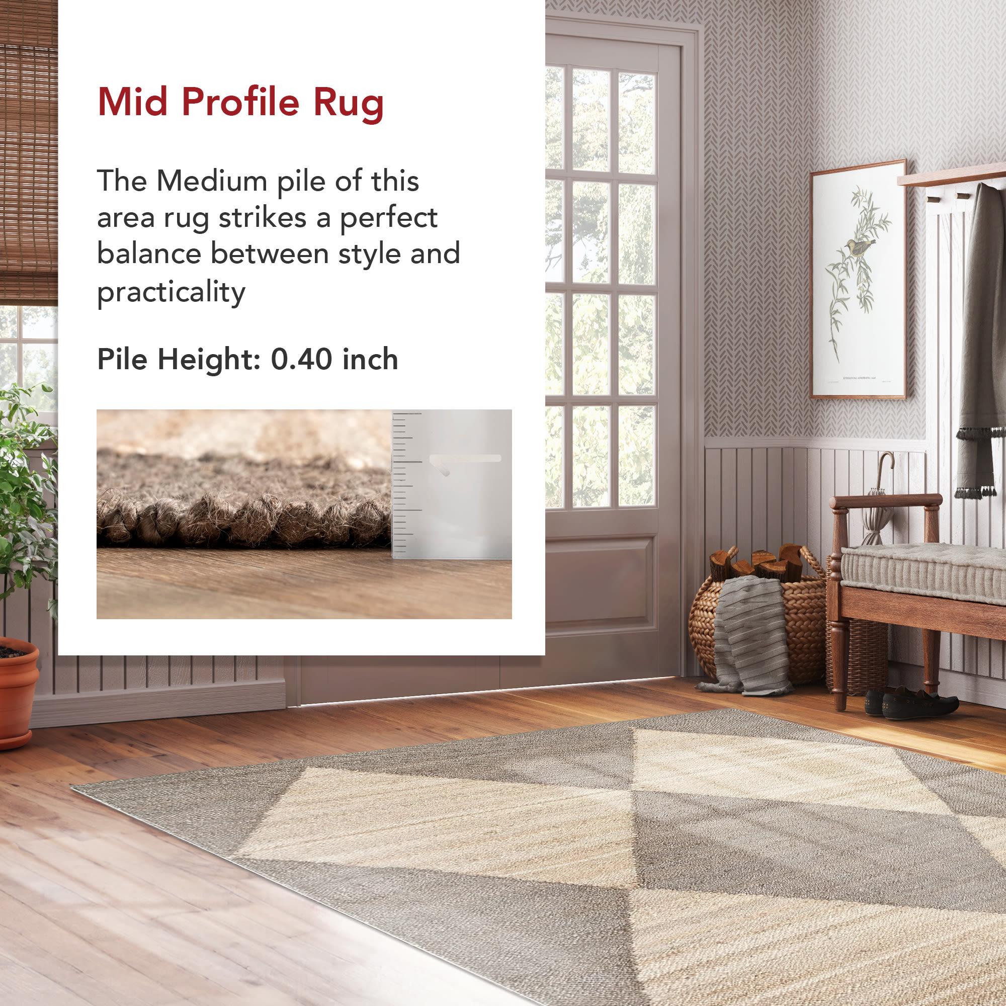 Handcrafted Gray Cotton-Jute Blend Rectangular Rug, 64in