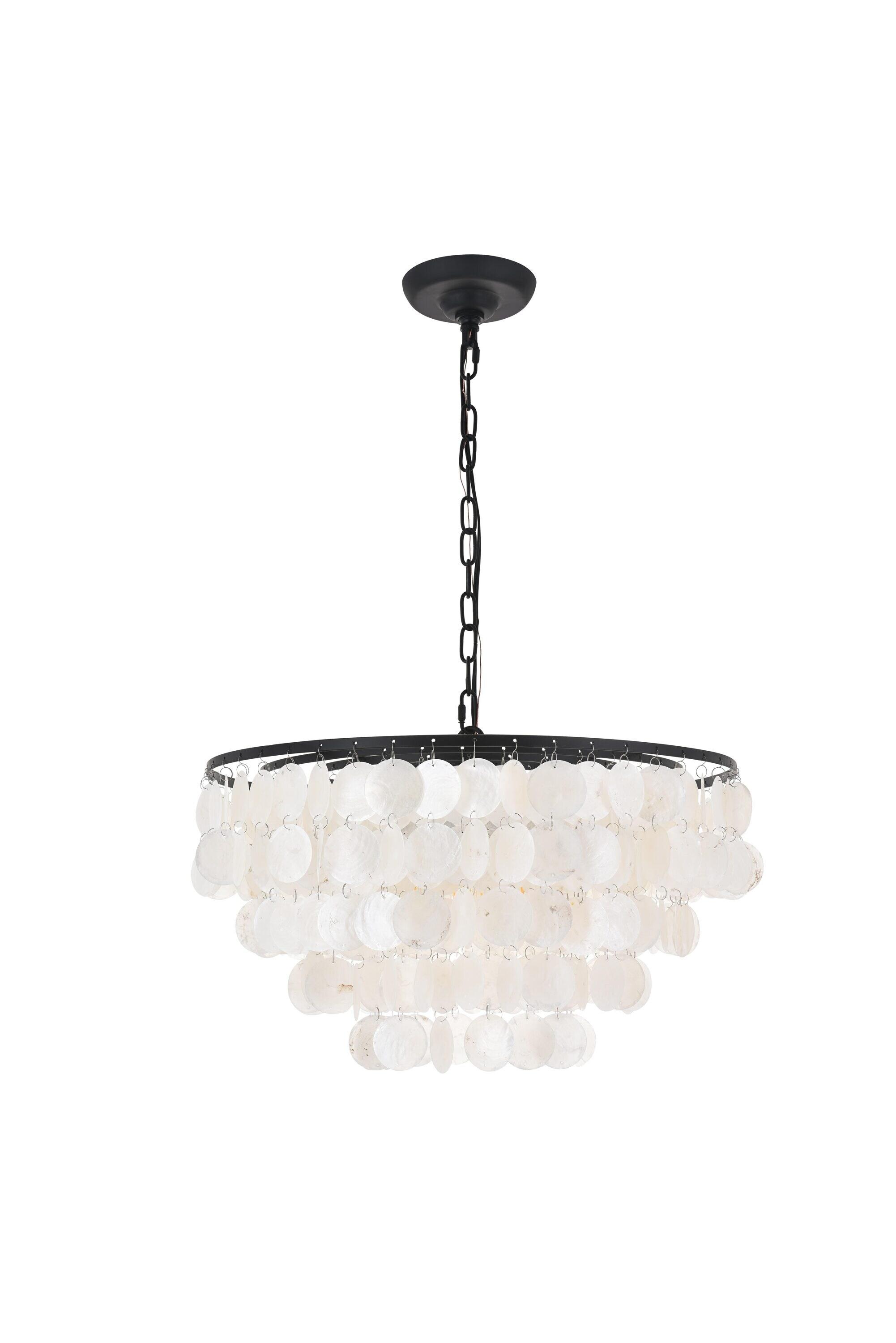 Elegant Lighting Selene 4 light Black Pendant