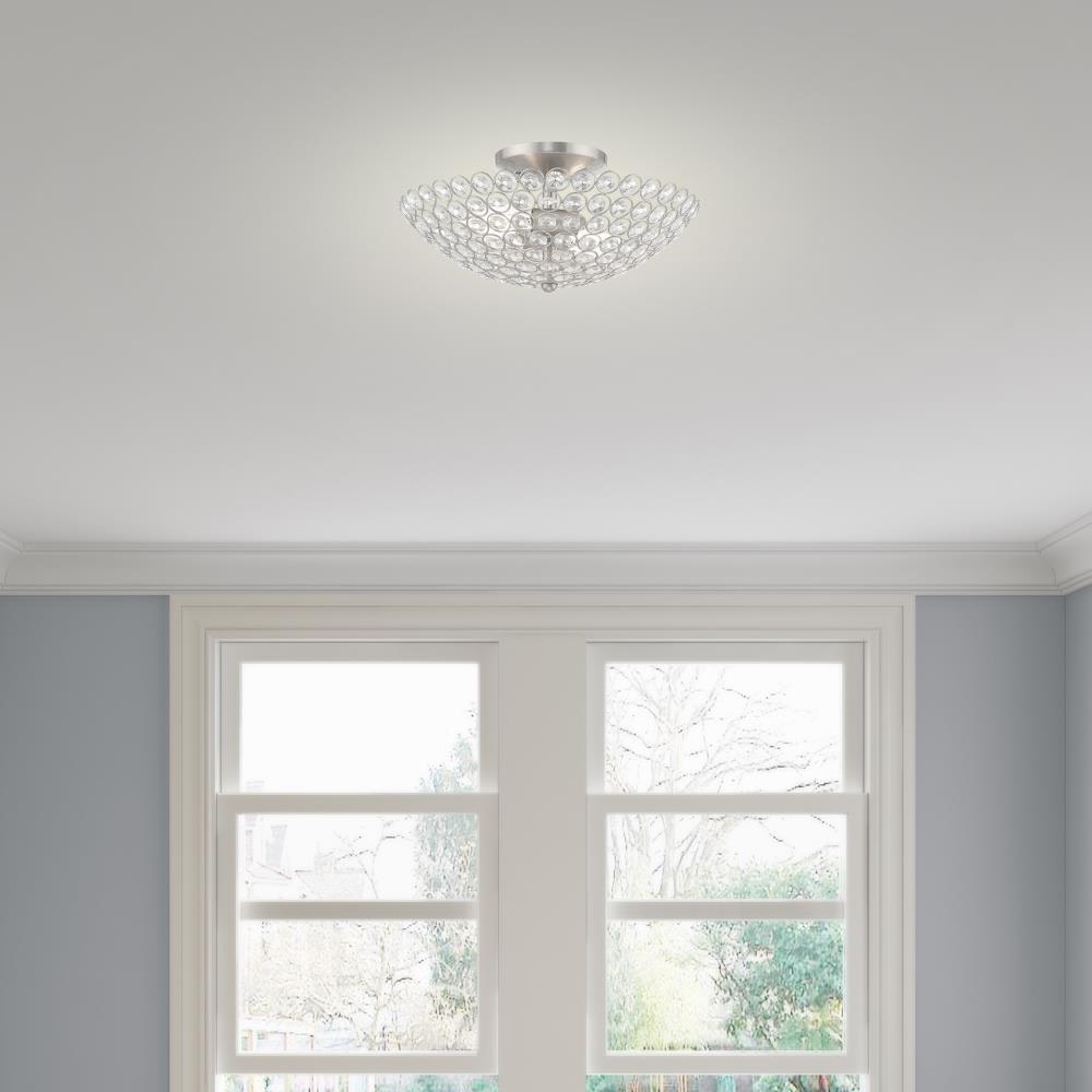 Livex Lighting Cassandra 2 - Light Semi-Flush Mount in  Brushed Nickel
