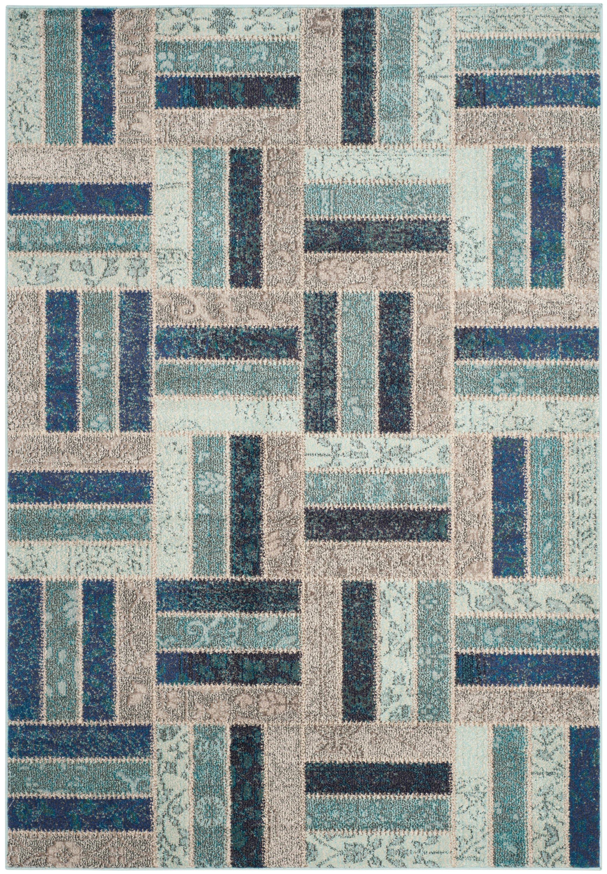 Monaco MNC214 Power Loomed Indoor Area Rug - Grey/Blue - 5'1"x7'7" - Safavieh