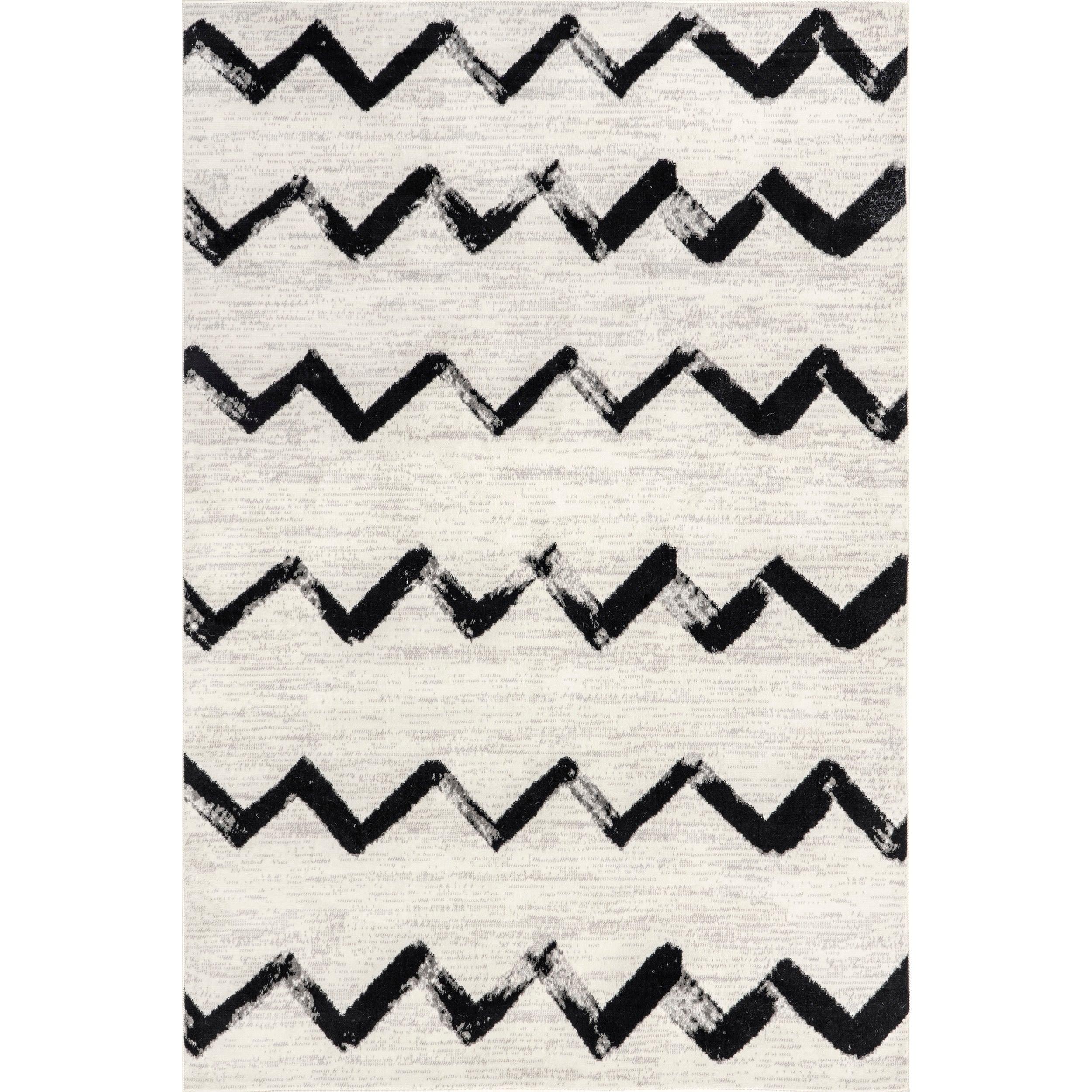 Nuloom Addison Chevron 9x12 Indoor Area Rug for Living Room Bedroom Dining Room Kitchen, Grey/Ivory