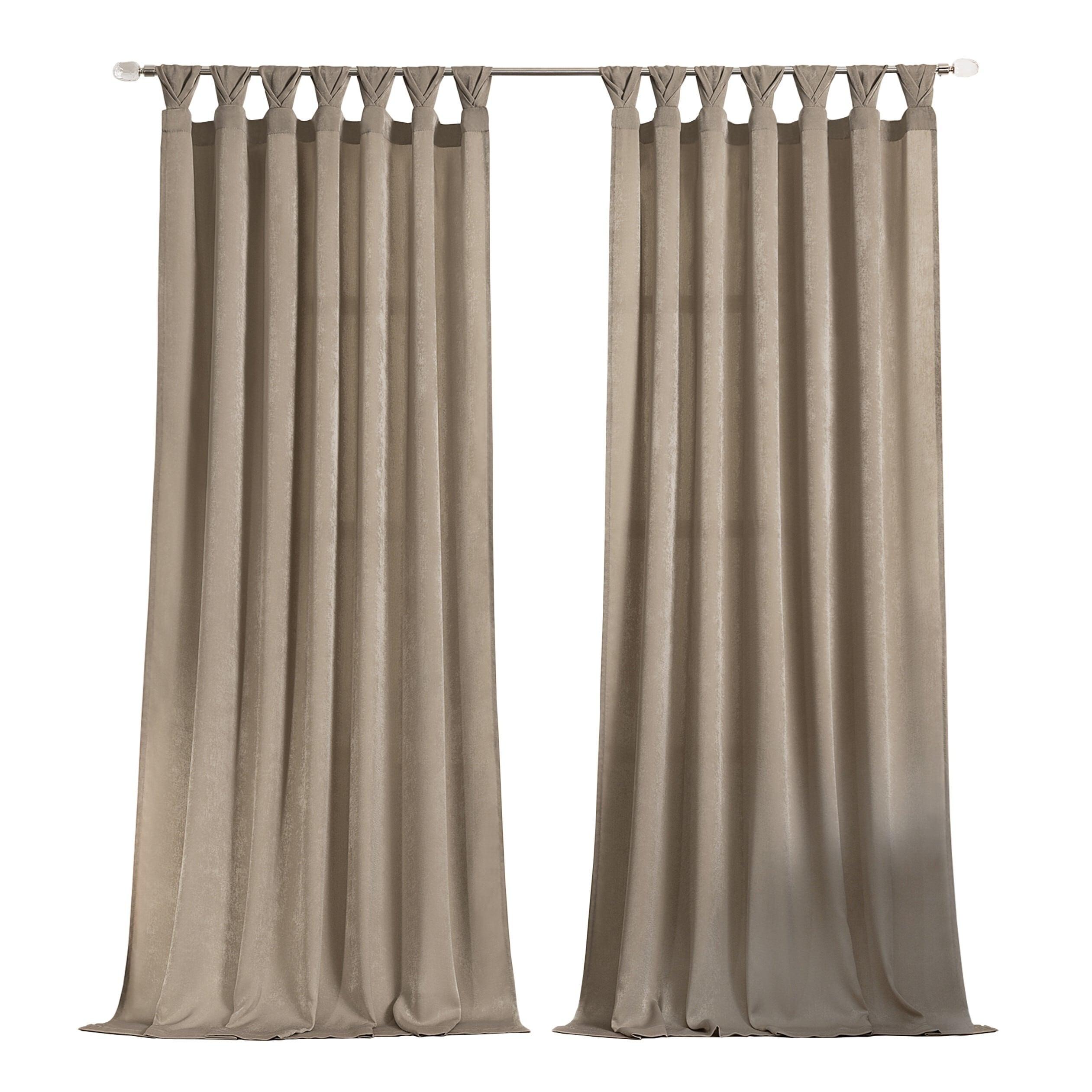 Achim Home Furnishing: Peri Window Curtain Panels with Tulip Tab Top, Taupe, 52" x 63"