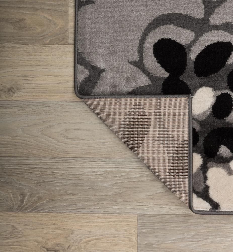 World Rug Gallery Contemporary Modern Flowers Area Rug - Blue 2' x 7': Stain-Resistant Runner, Low Pile, Floral Pattern