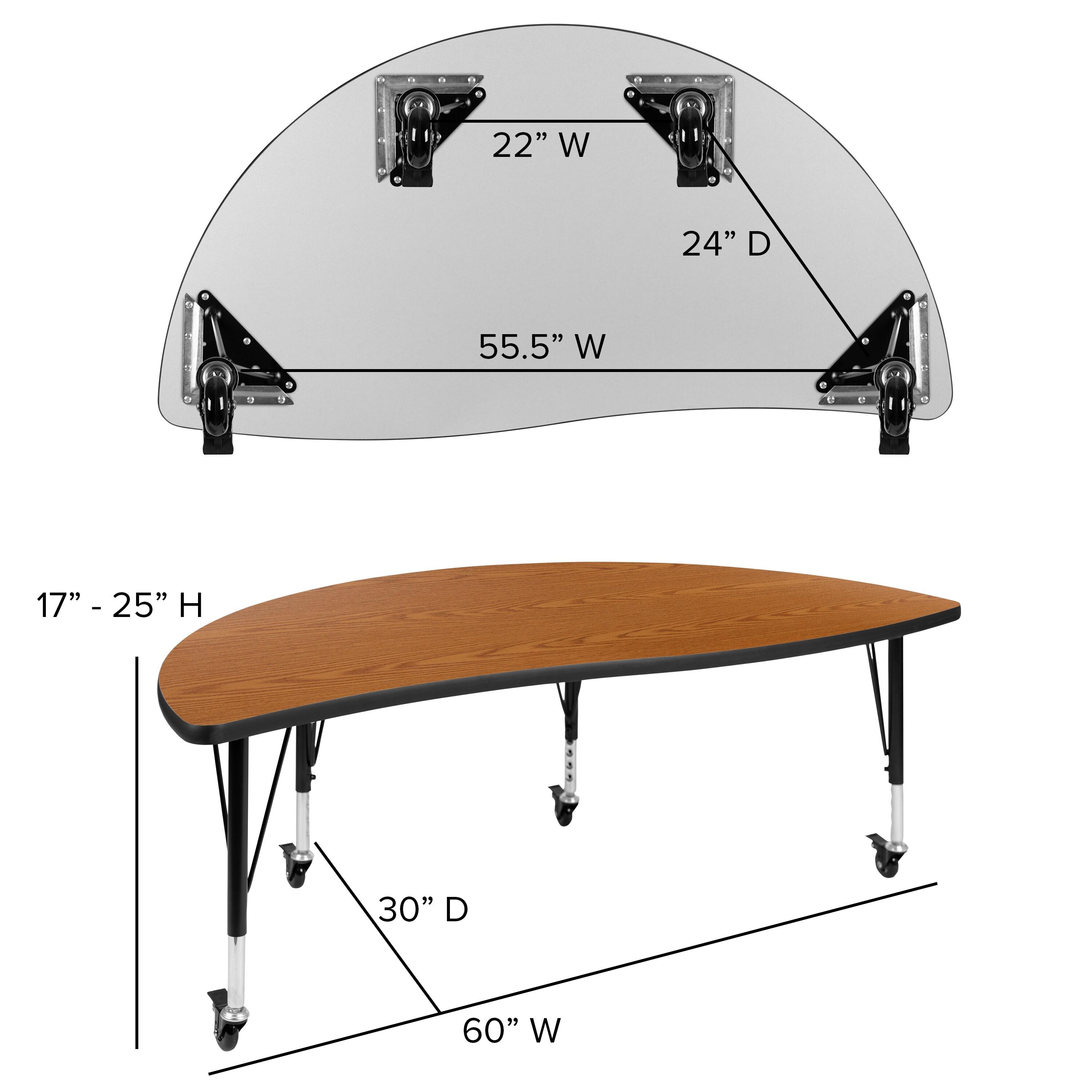 Goddard Half Circle Wave Collaborative Adjustable Height Activity Table