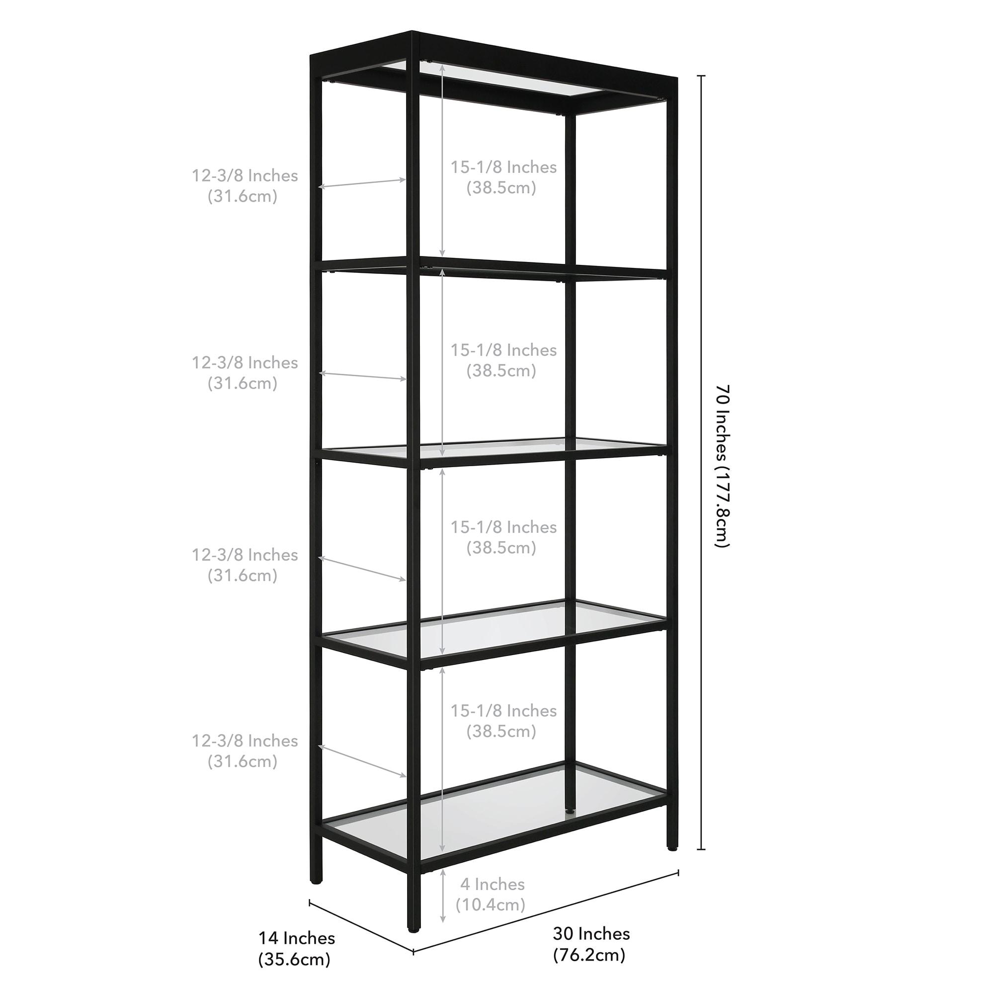 Evelyn&Zoe Alexis 30" Wide Rectangular Bookcase, Blackened Bronze