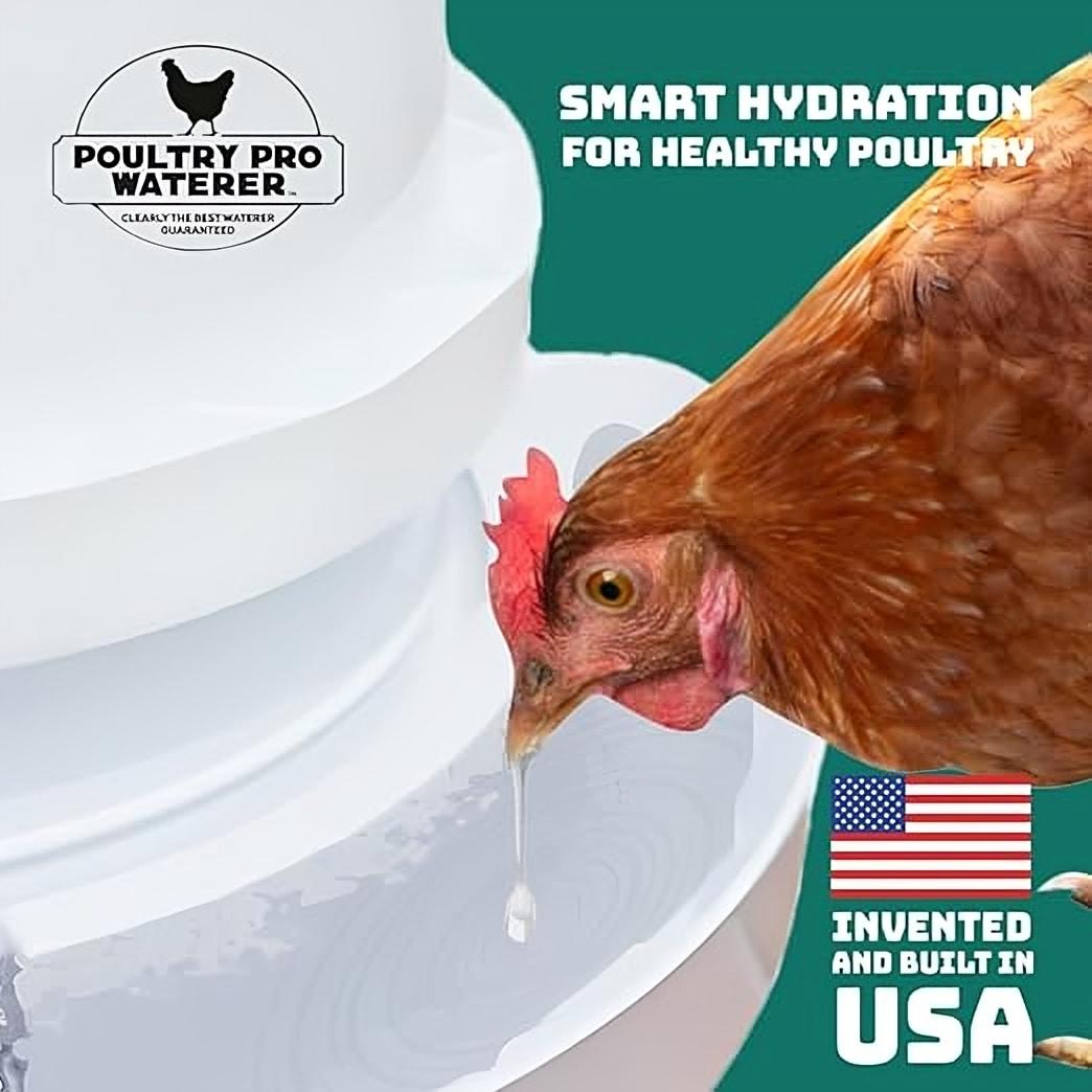 The Original Poultry Pro Waterer | DIY Chicken Waterer for Chicken Coop | Hands Free Poultry Waterer Suitable for Pigeons, Ducks, Chickens & Other Smaller Birds - Fits All 5 Gallon Buckets