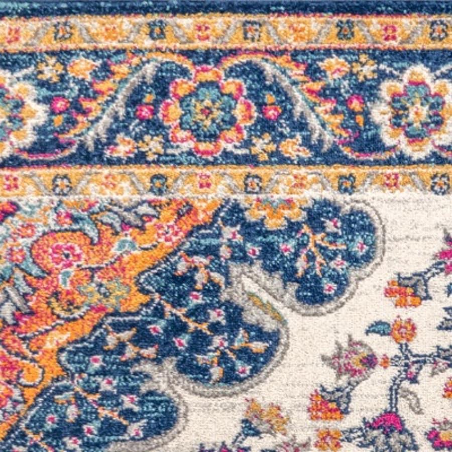 JONATHAN Y Bohemian FLAIR Boho Vintage Medallion Blue/Multi 5 ft. x 8 ft. Area Rug