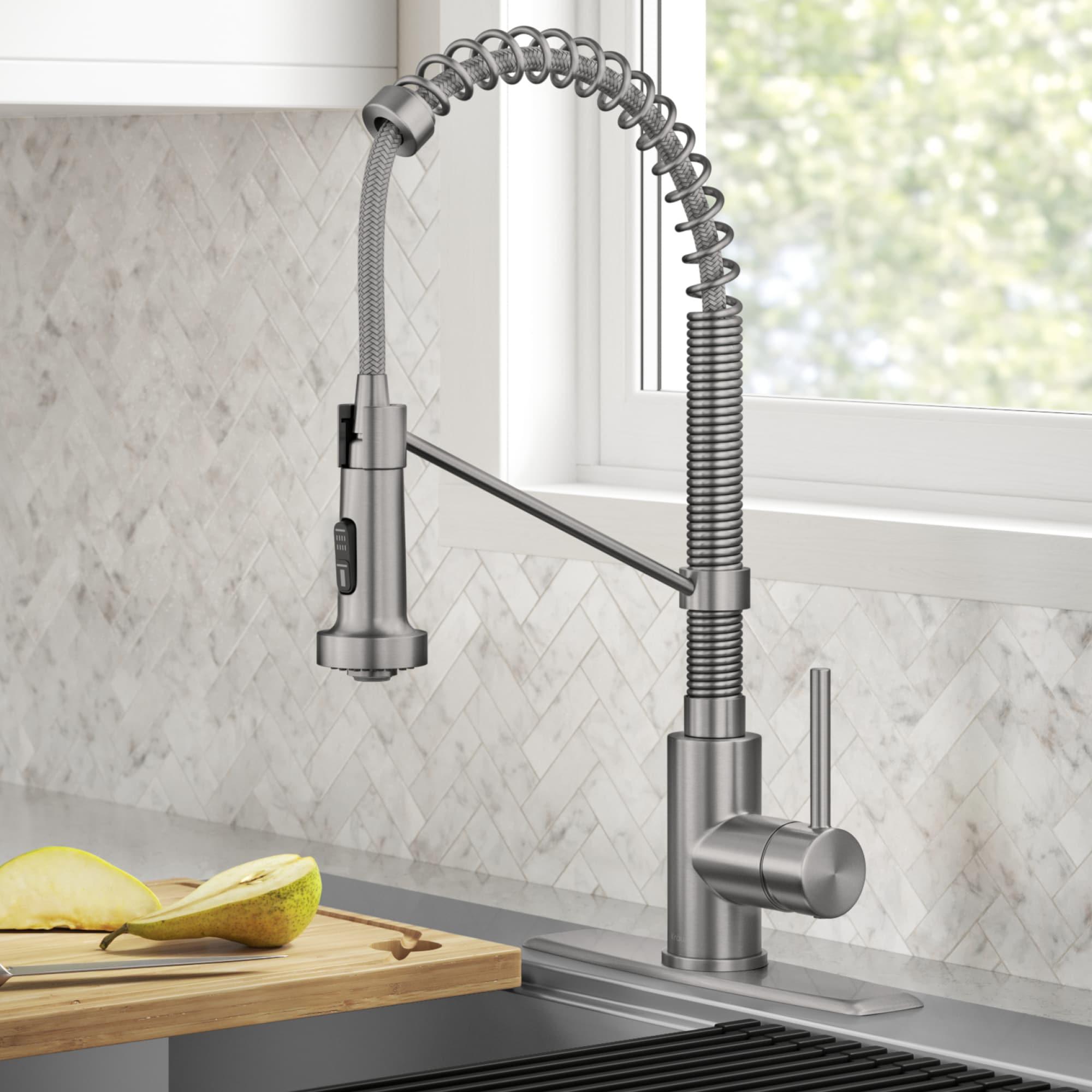 KRAUS Bolden Commercial Style 2-Function Single Handle Pull Down Kitchen Faucet