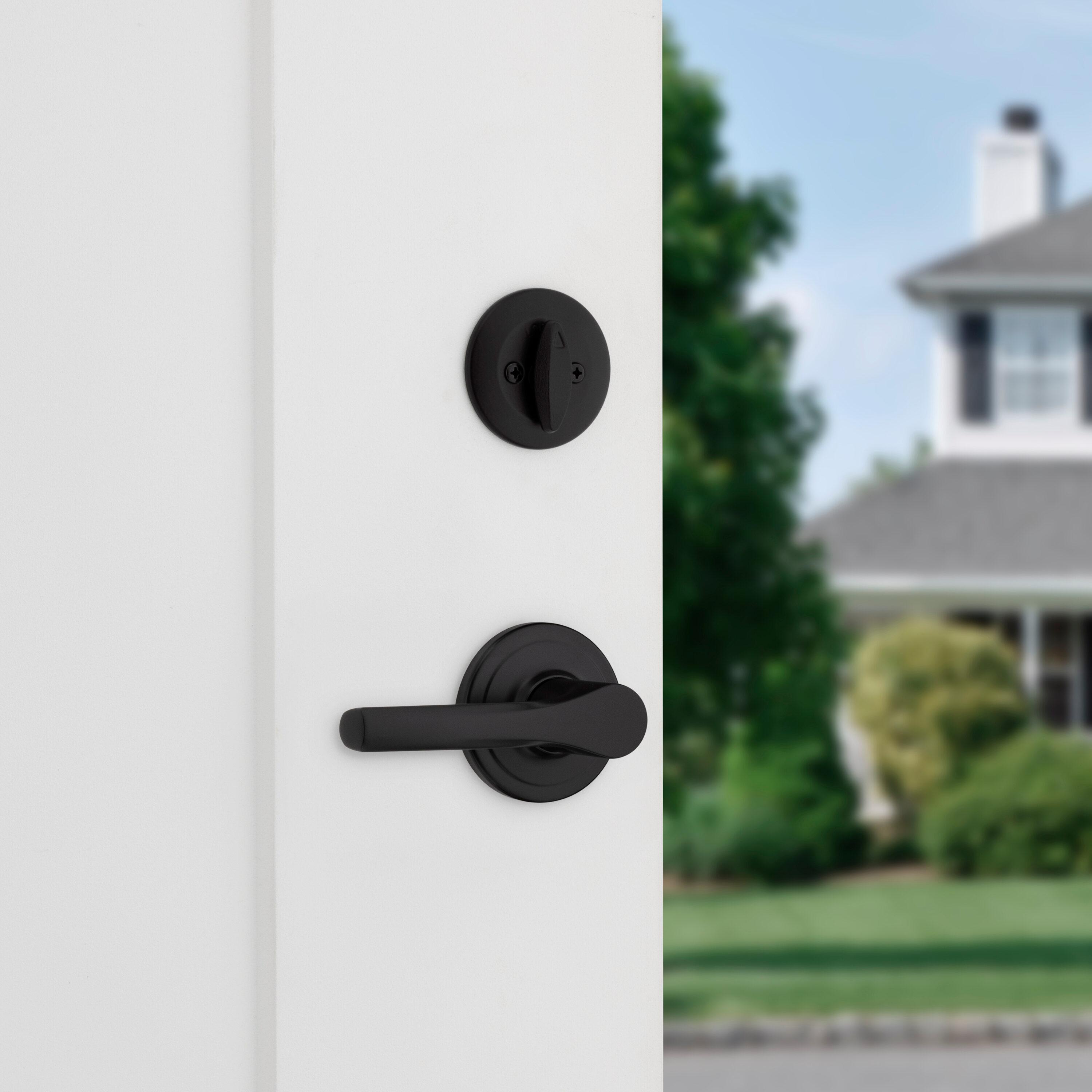 Matte Black Single Cylinder Deadbolt Entry Door Handleset