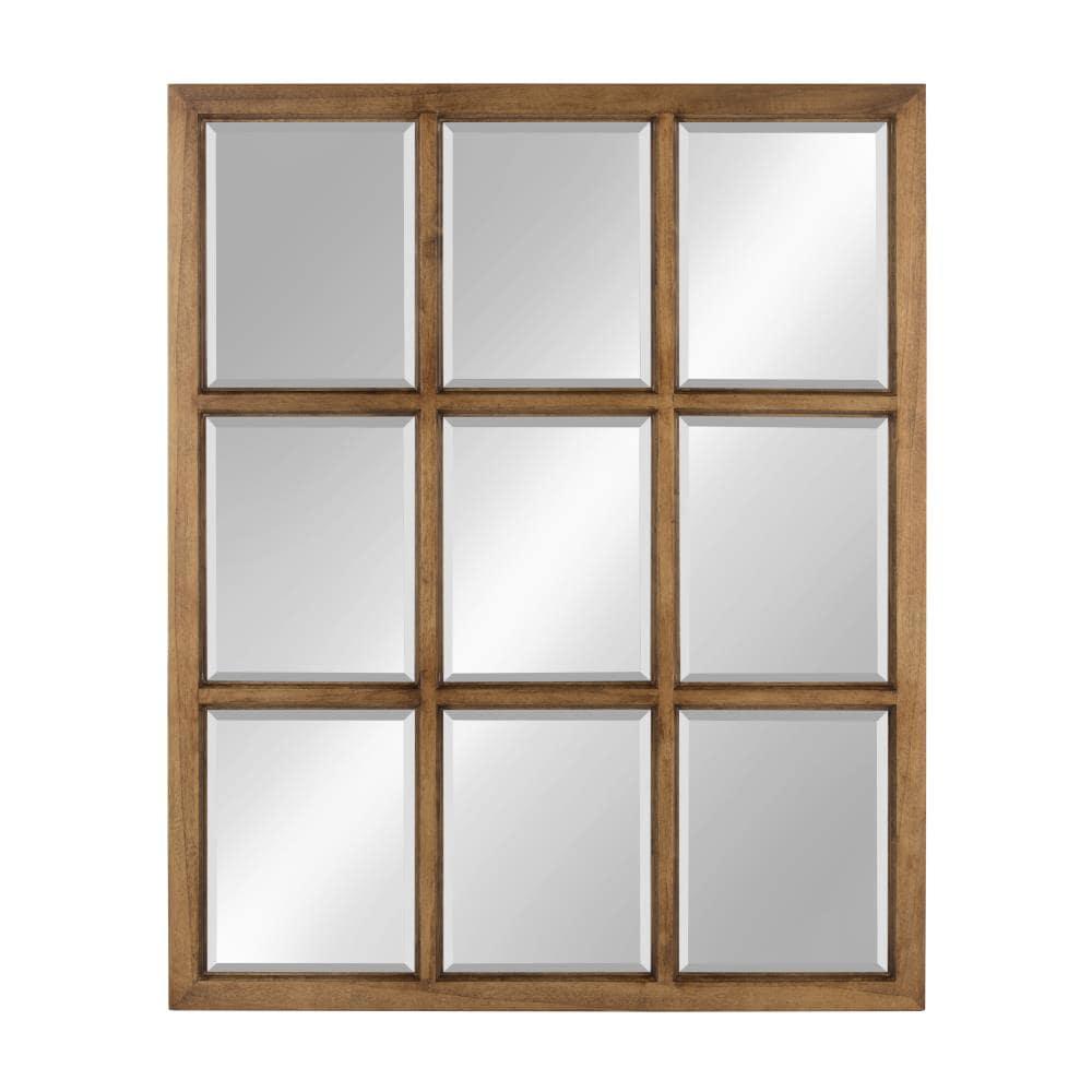 26" x 32" Hogan Windowpane Framed Wall Mirror Natural - Kate and Laurel