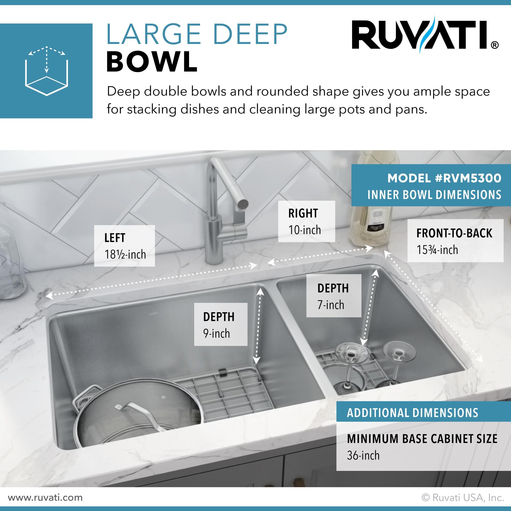 Ruvati 32-inch Undermount Kitchen Sink 16 Gauge Stainless Steel