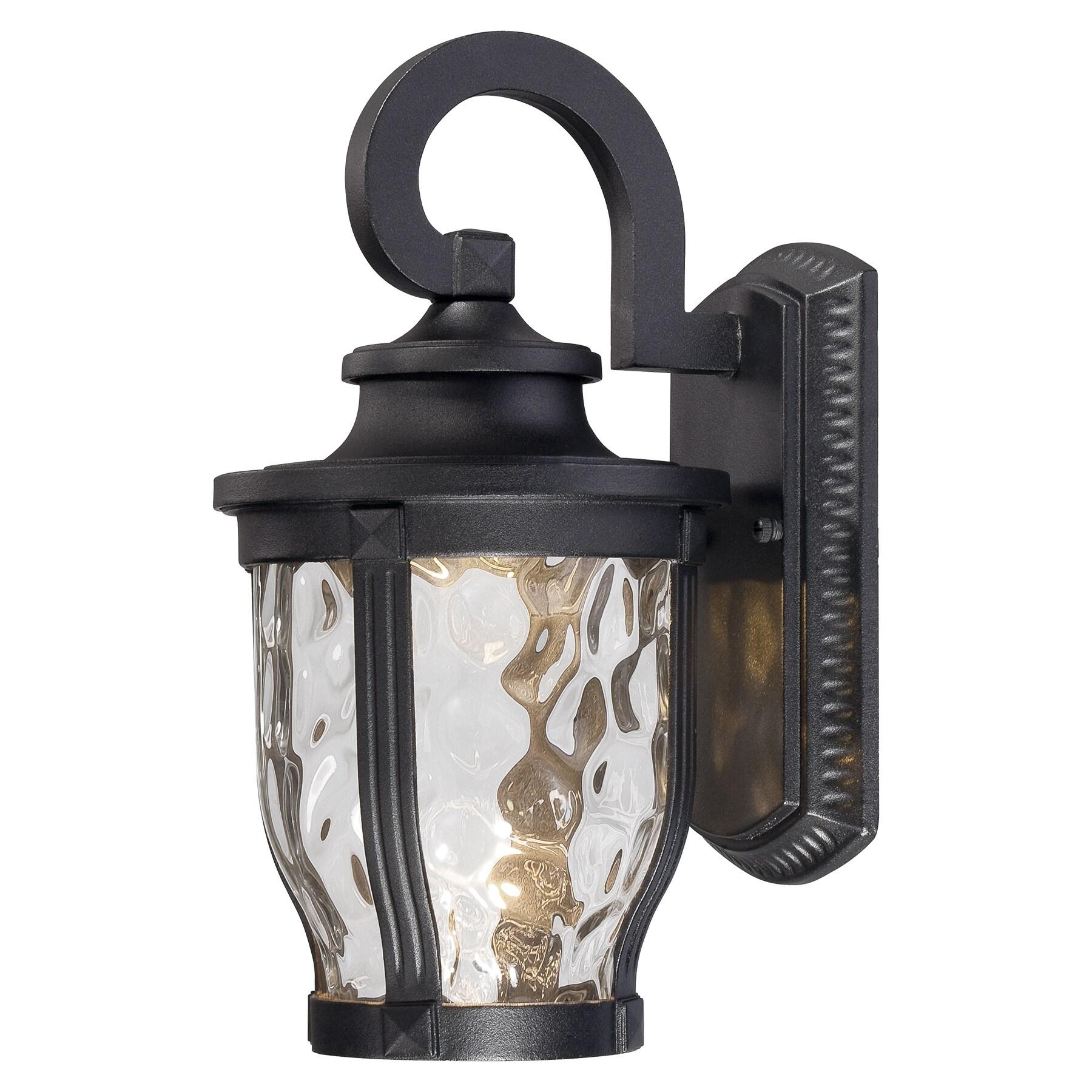 Minka Lavery Rustic Outdoor Wall Light Fixture Black LED 12 1/4" Clear Hammered Glass for Post Exterior Barn Deck Porch Yard Patio
