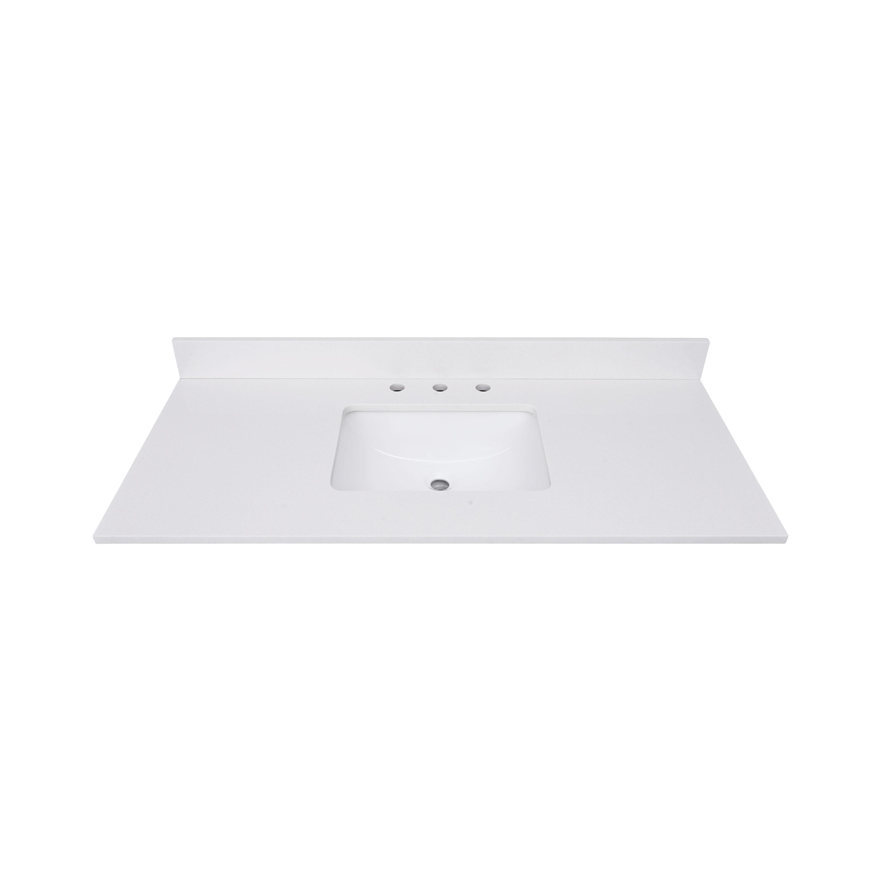 43'' Quartz Single Bathroom Vanity Top with Sink