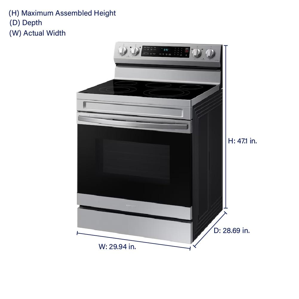 6.3 cu. ft. Smart Freestanding Electric Range with No-Preheat Air Fry & Convection