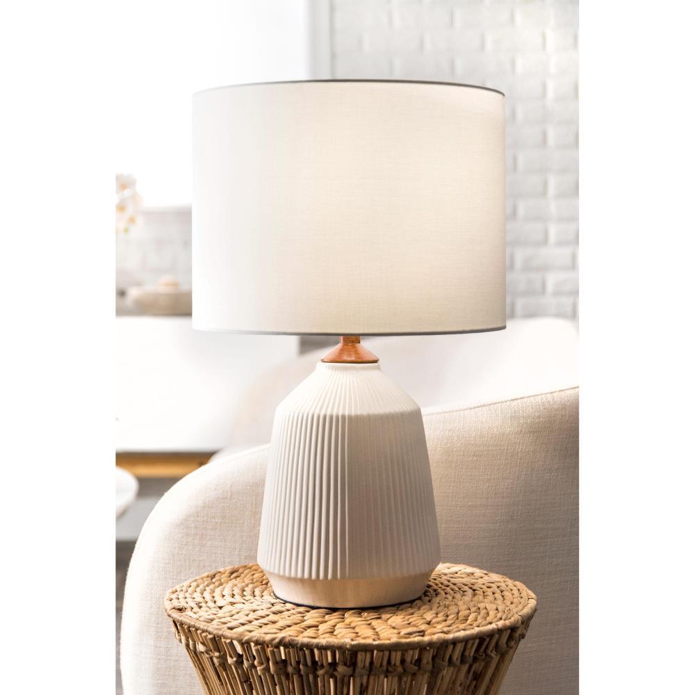 Nuloom Renton Ceramic 24" Table Lamp Lighting - Cream 24" H x 15" W x 15"D